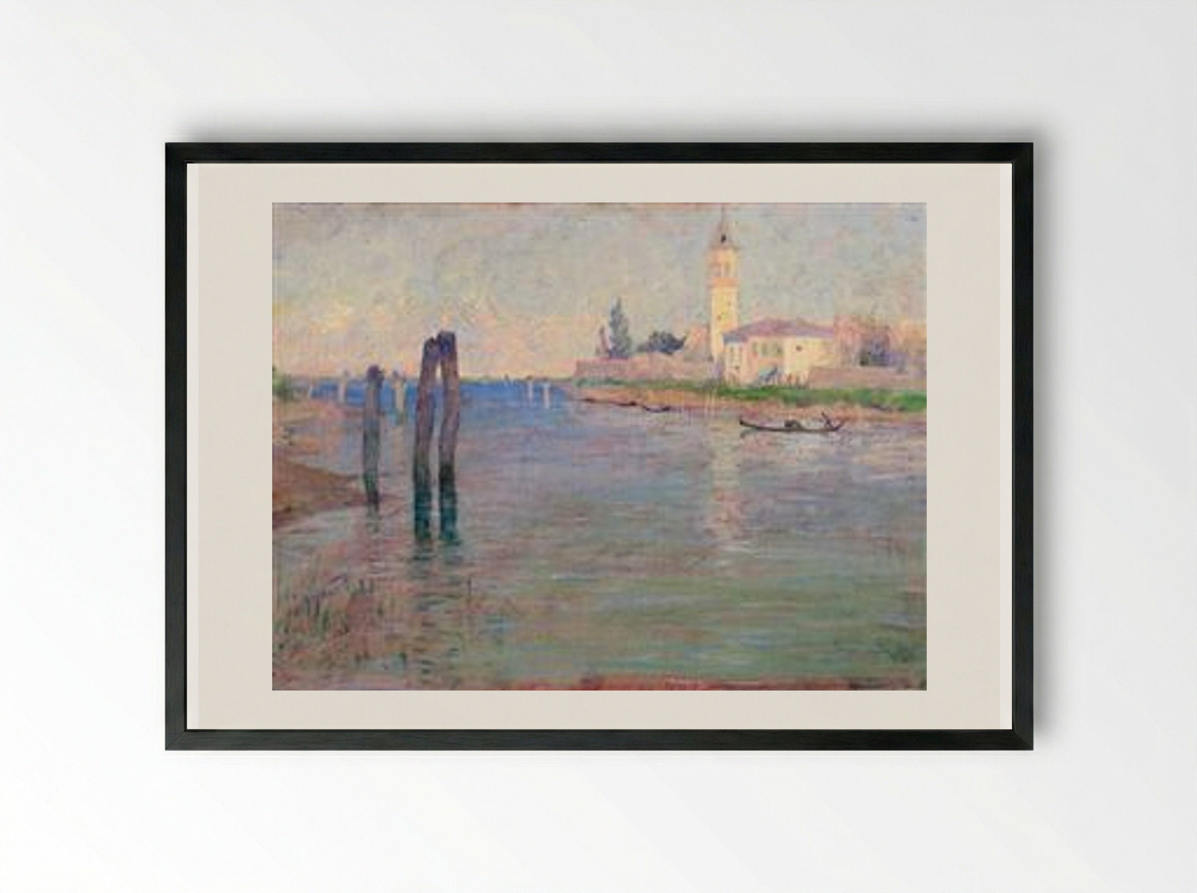 The Gondolier, Venice - Guy Rose - Framed Print Black