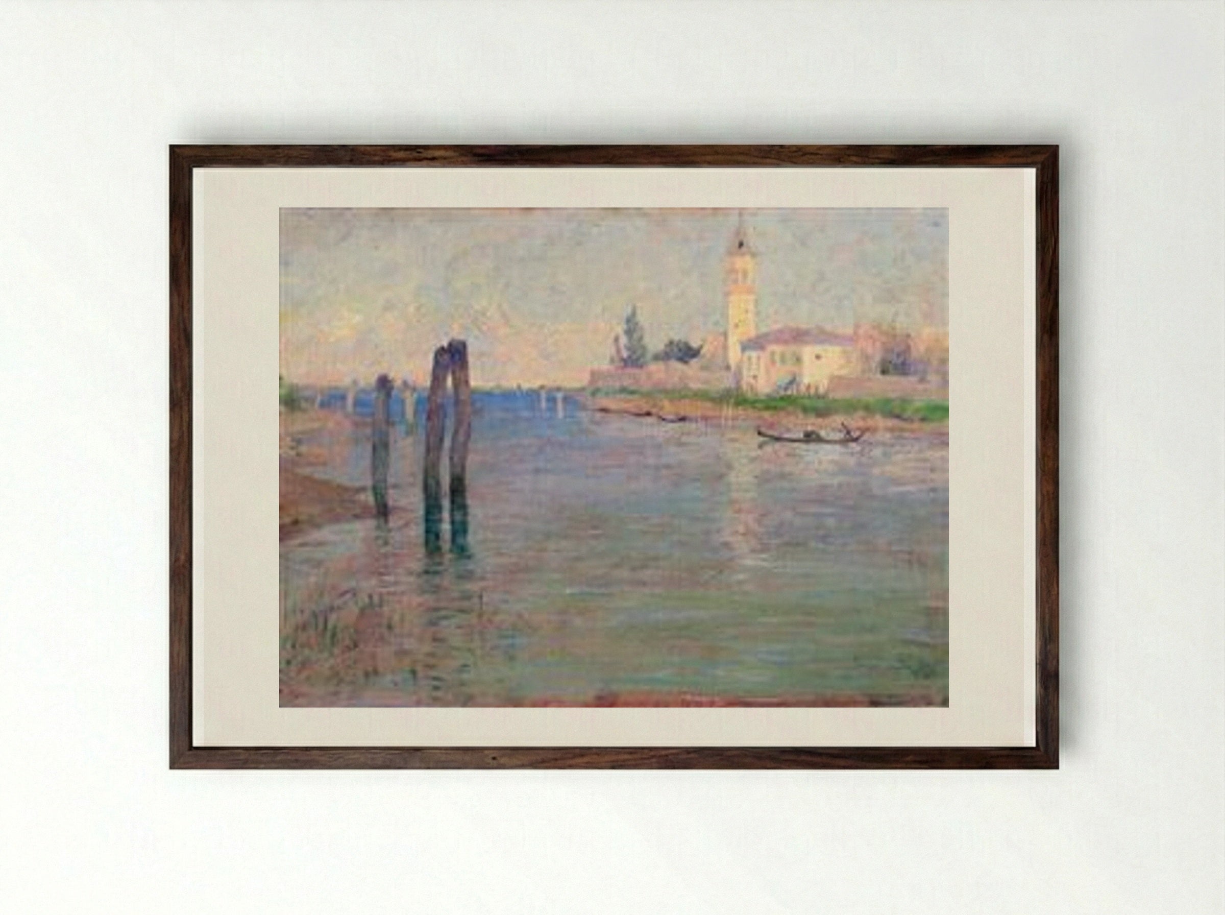 The Gondolier, Venice - Guy Rose - Framed Print Dark Wood