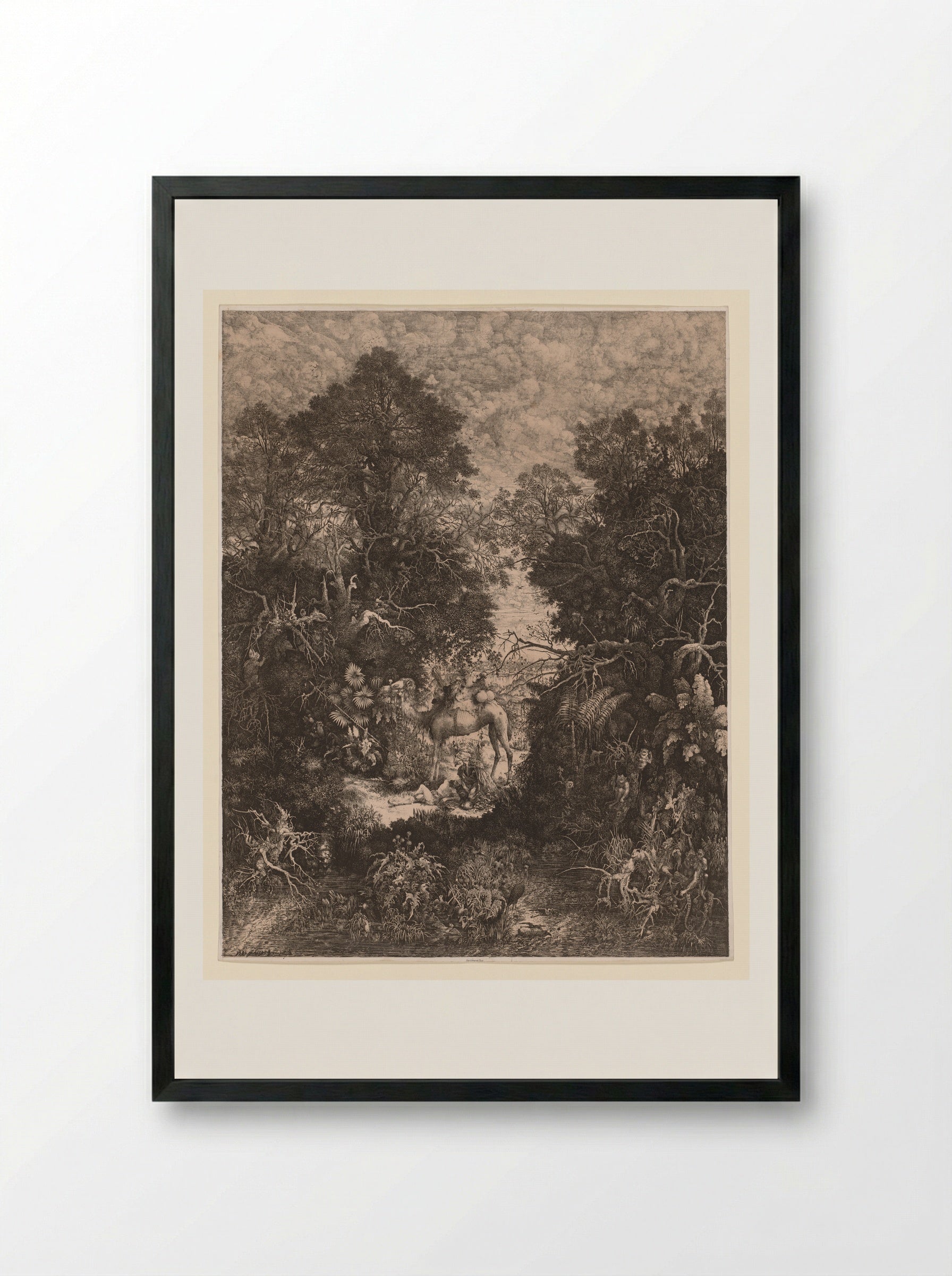 The Good Samaritan - Rodolphe Bresdin - Framed Print Black
