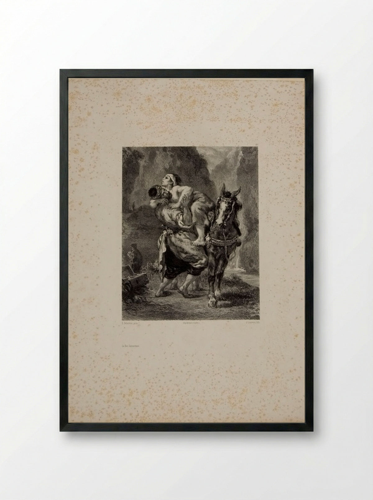The Good Samaritan - Jules Joseph Augustin Laurens - Framed Print Black