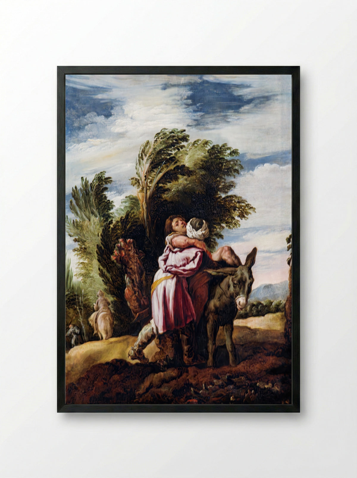 The Good Samaritan - Domenico Fetti - Framed Print Black