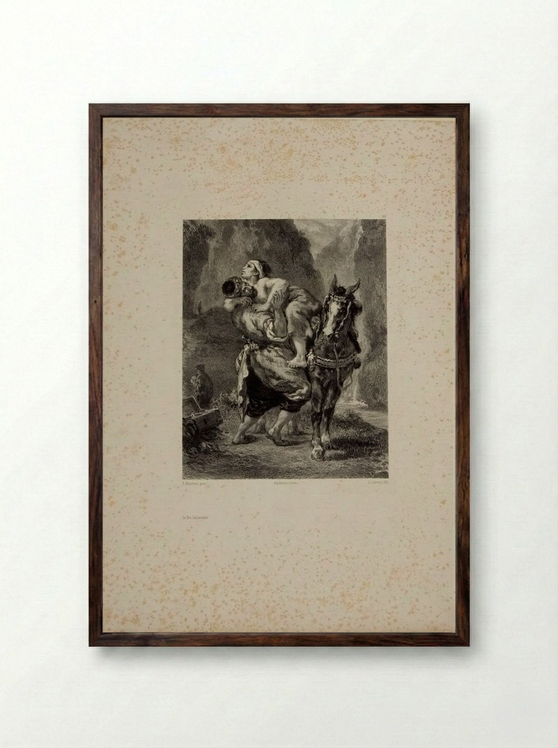 The Good Samaritan - Jules Joseph Augustin Laurens - Framed Print Dark Wood