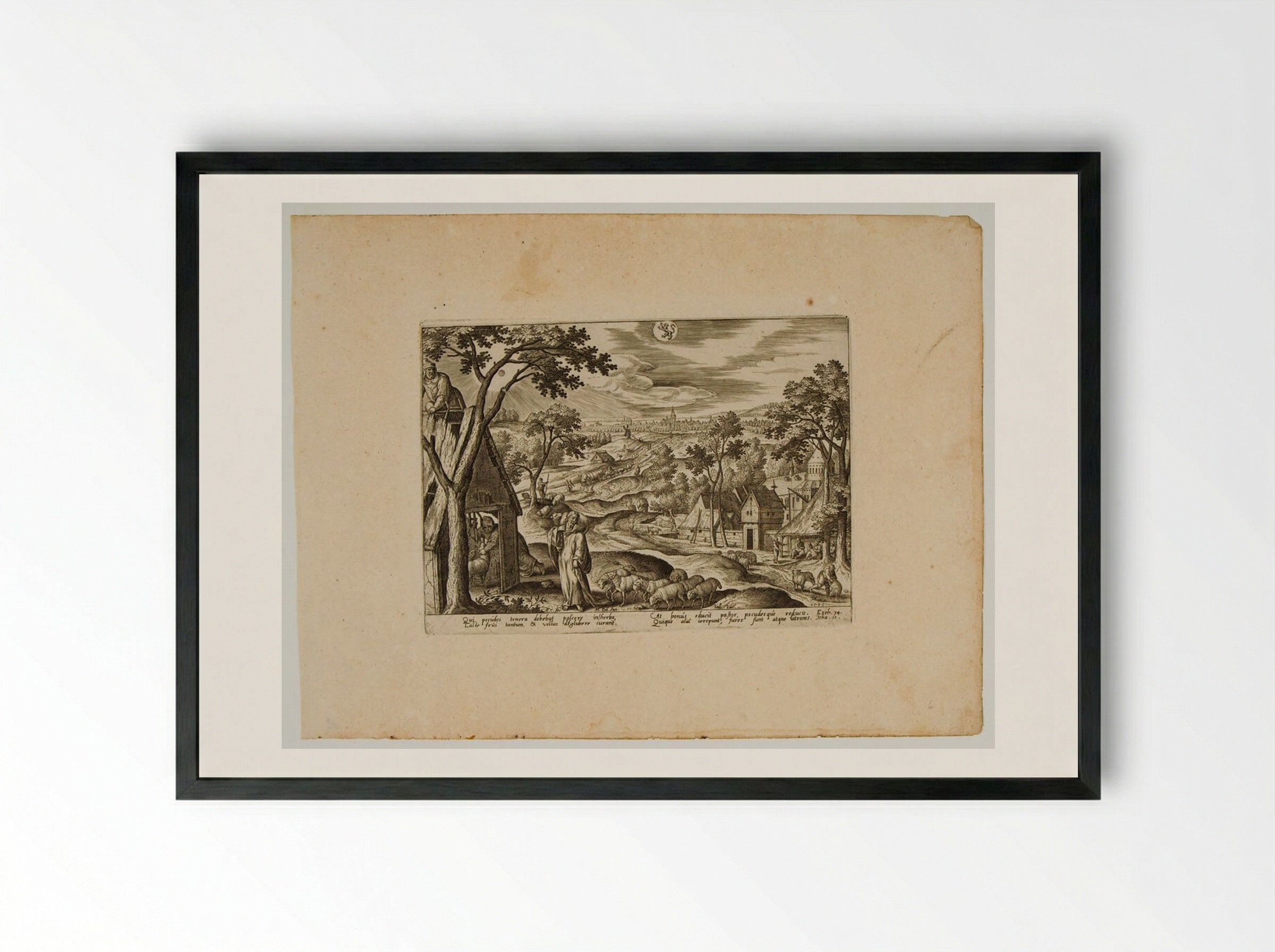 The Good Shepherd - Adriaen Collaert - Framed Print Black