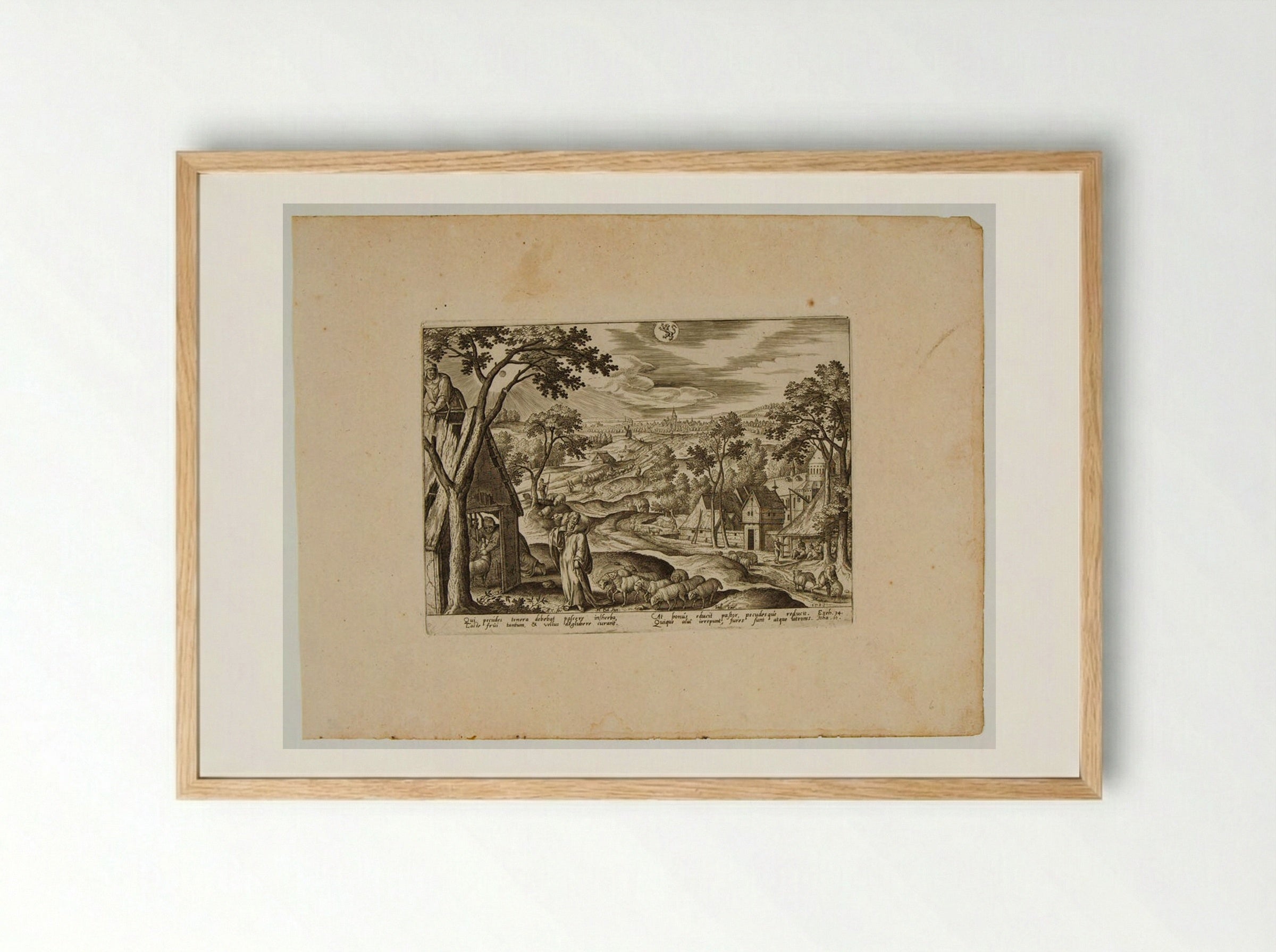 The Good Shepherd - Adriaen Collaert - Framed Print Wood
