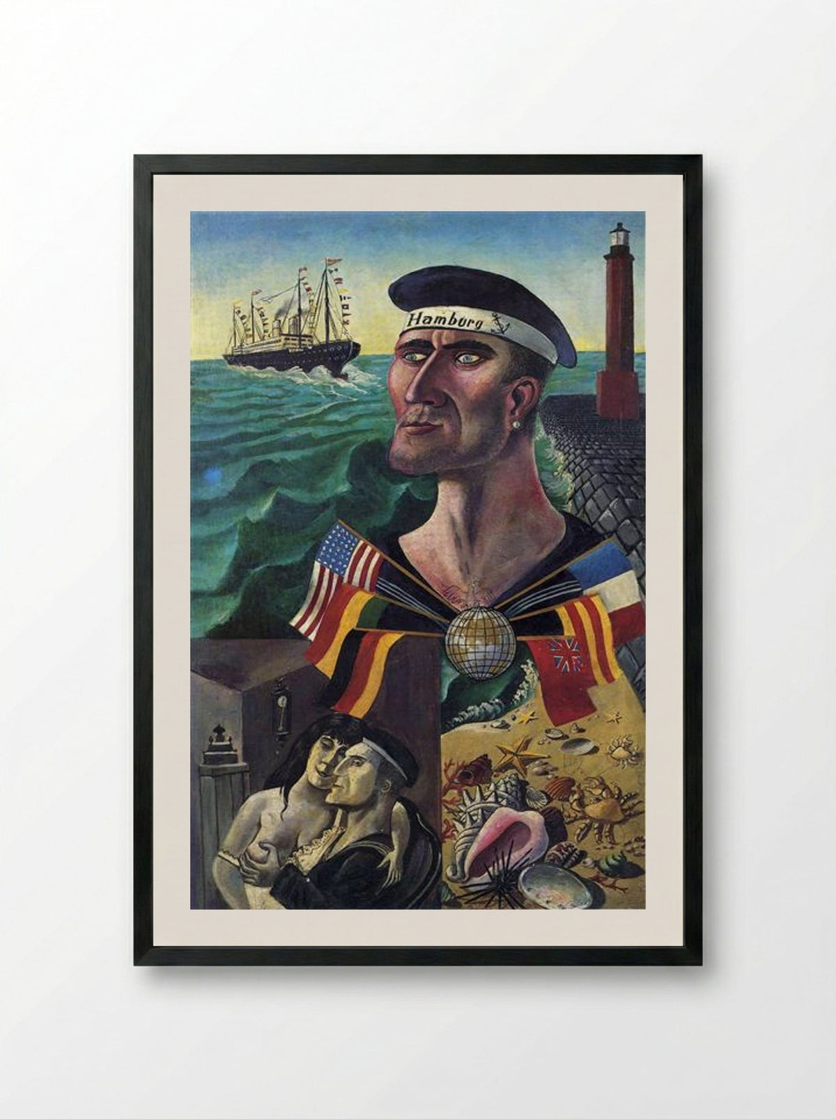 The Goodbye to Hamburg - Otto Dix - Framed Print Black