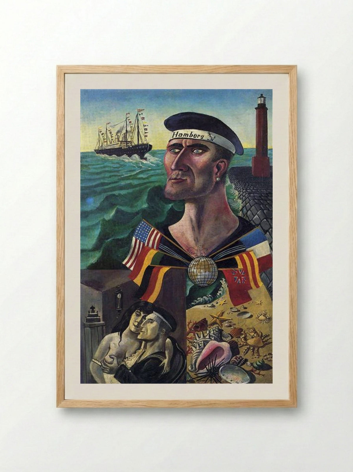 The Goodbye to Hamburg - Otto Dix - Framed Print Wood