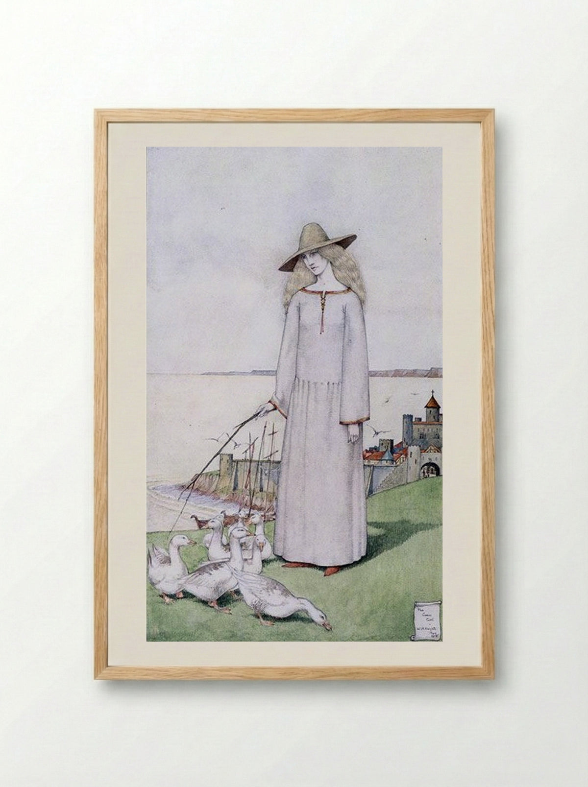The Goose Girl - Winifred Knights - Framed Print Wood