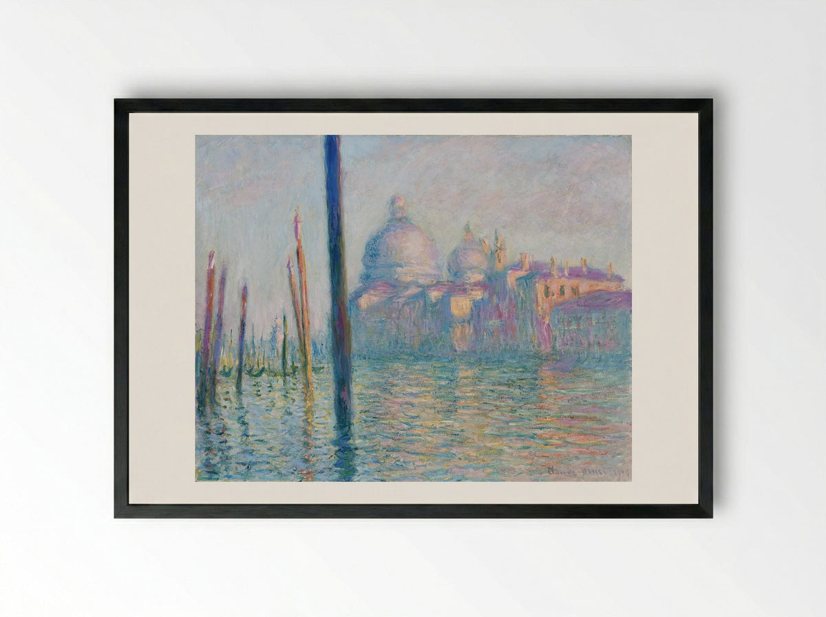 The Grand Canal - Claude Monet - Framed Print Black