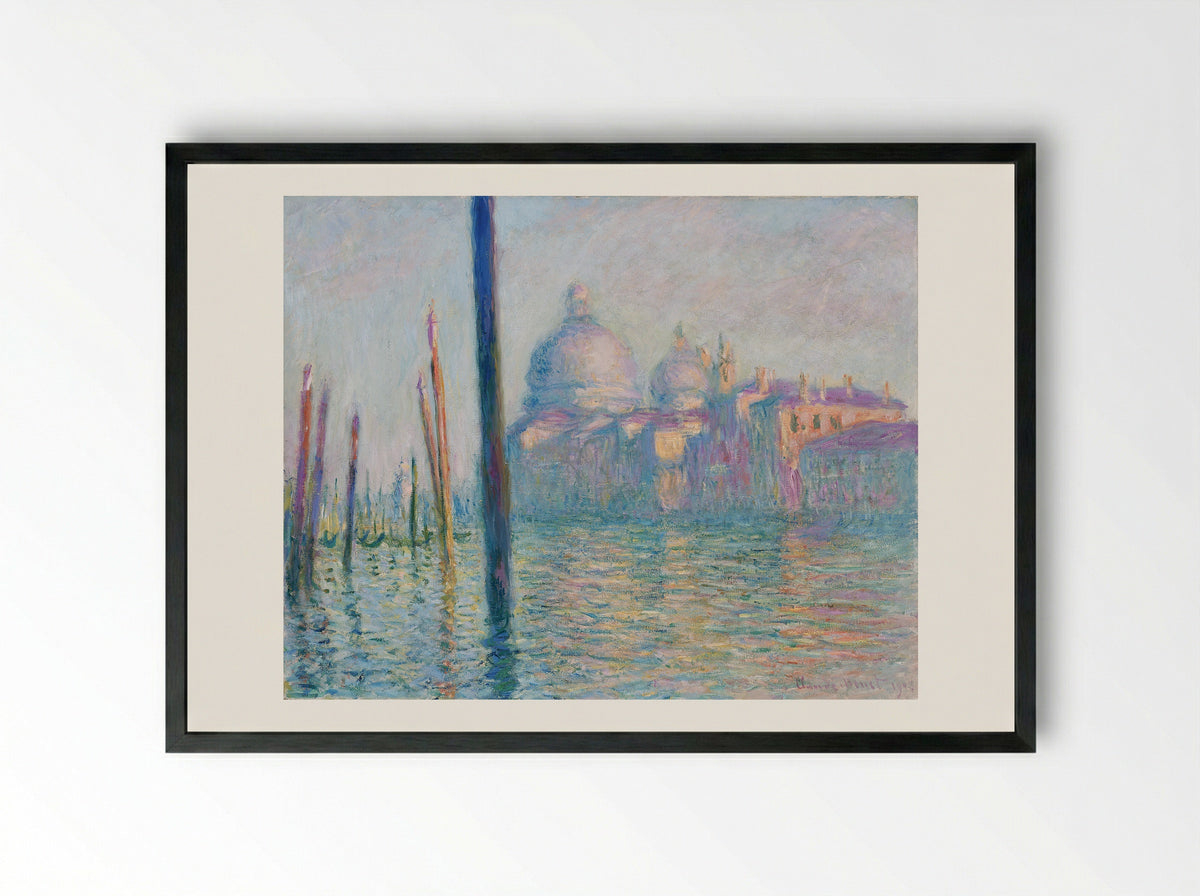 The Grand Canal - Claude Monet - Framed Print Black