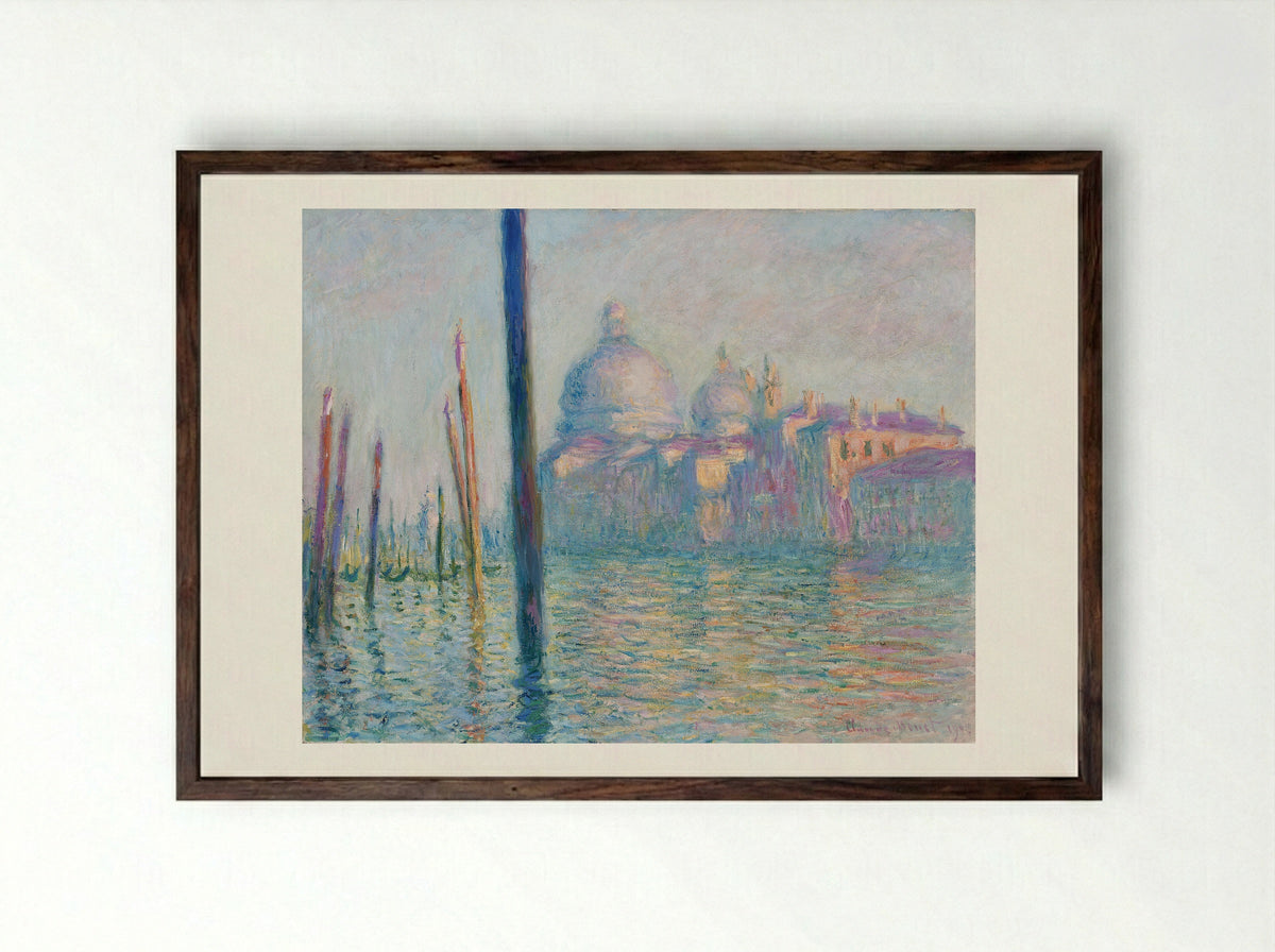 The Grand Canal - Claude Monet - Framed Print Dark Wood