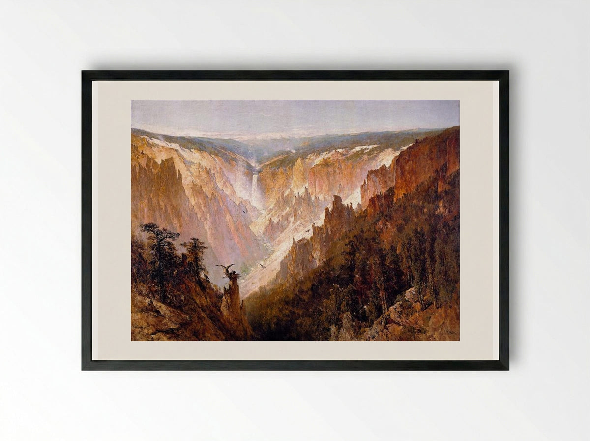 The Grand Canyon of the Yellowstone - Thomas Hill - Framed Print Black