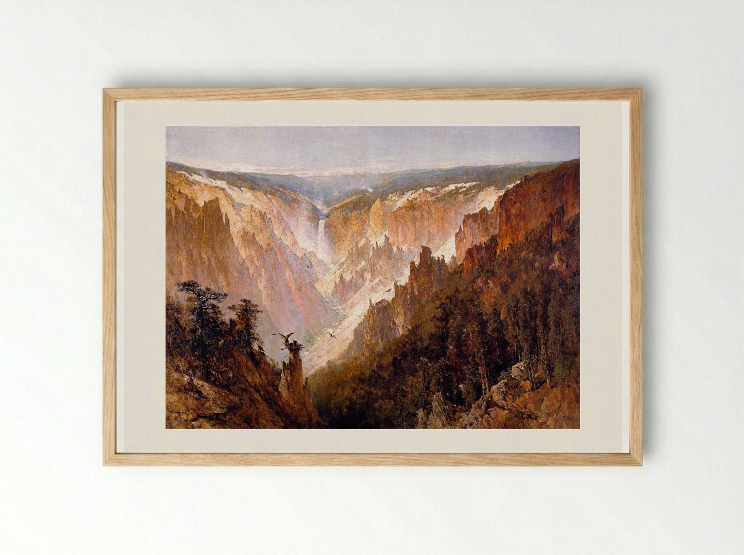 The Grand Canyon of the Yellowstone - Thomas Hill - Framed Print Wood
