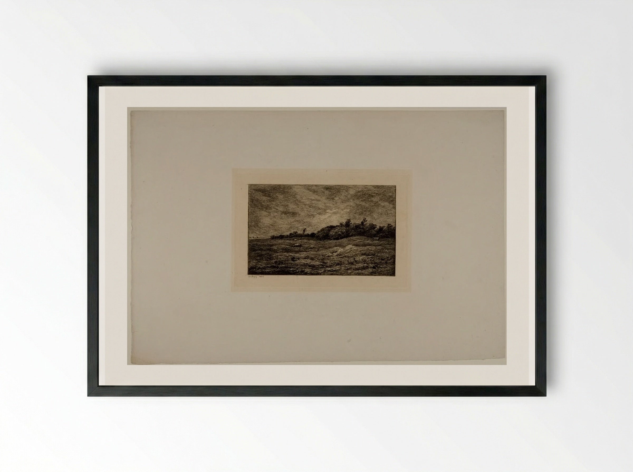 The Graveyard at Villerville - Charles-François Daubigny - Framed Print Black