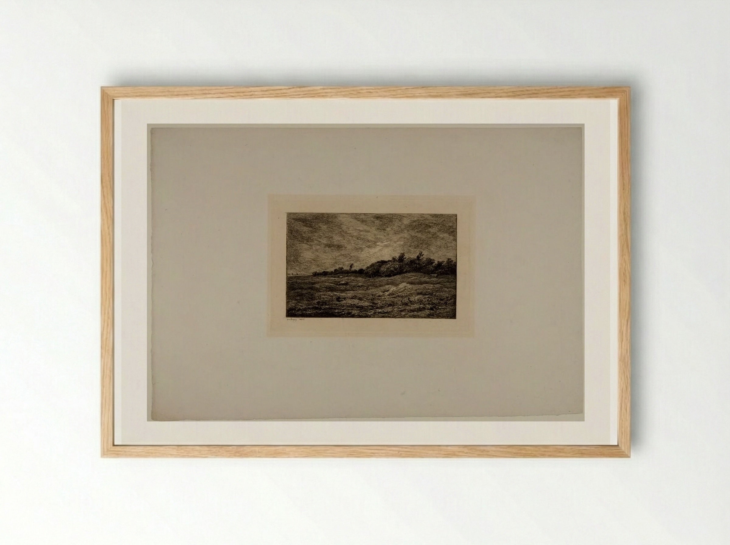 The Graveyard at Villerville - Charles-François Daubigny - Framed Print Wood