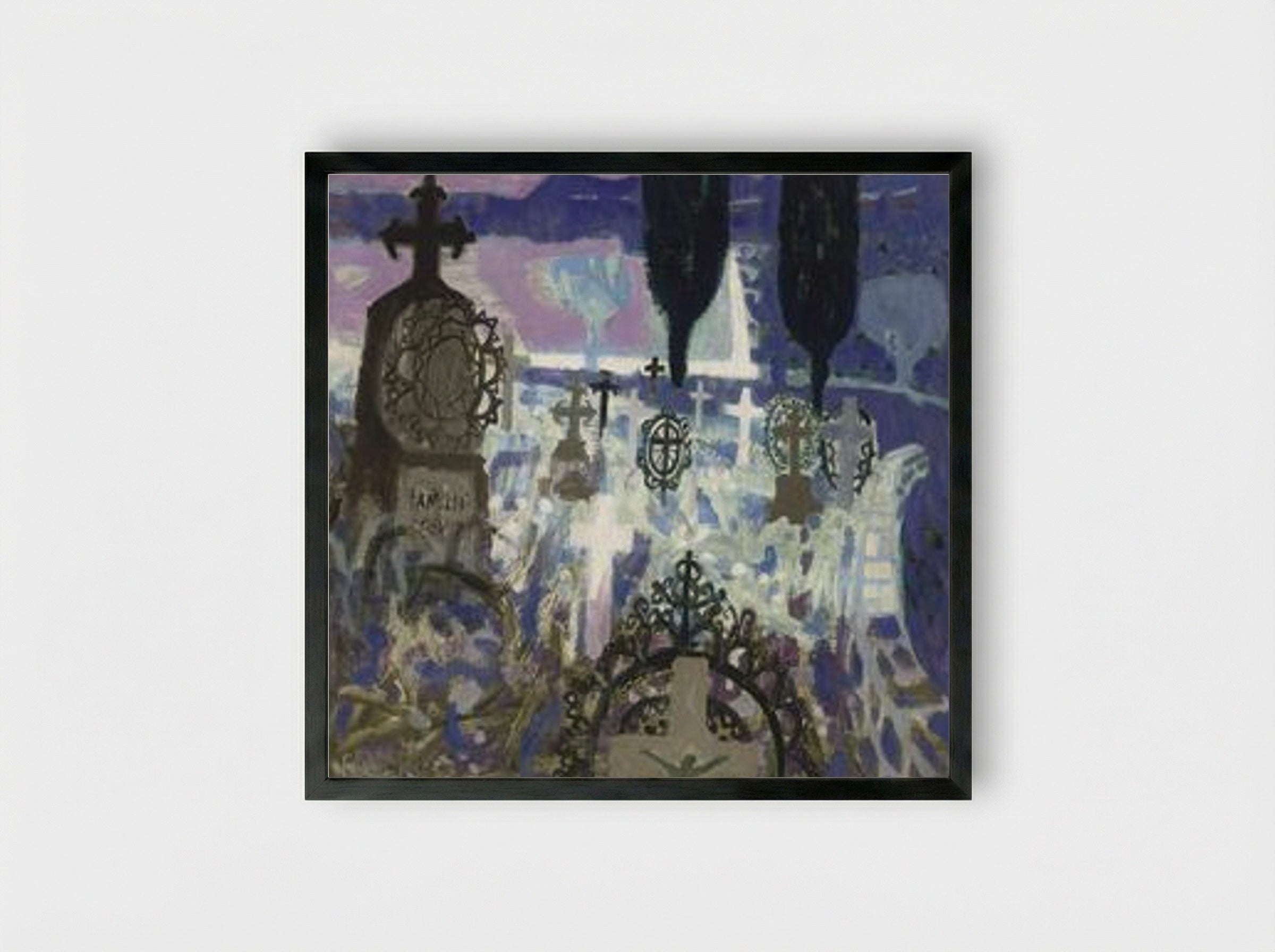 The Graveyard - Mary Fedden - Framed Print Black