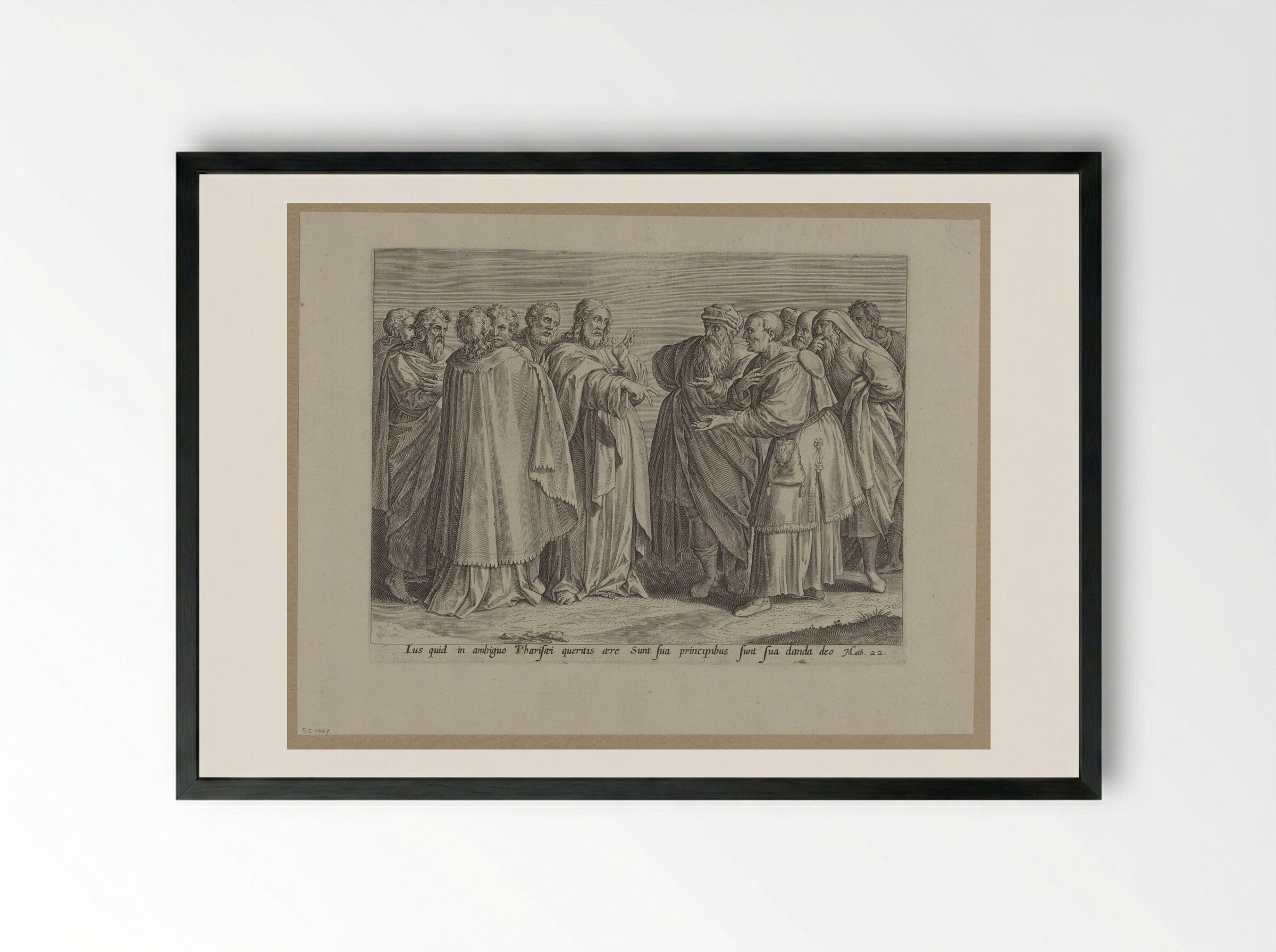 The Great Commandment - Hans Collaert the Elder - Framed Print Black