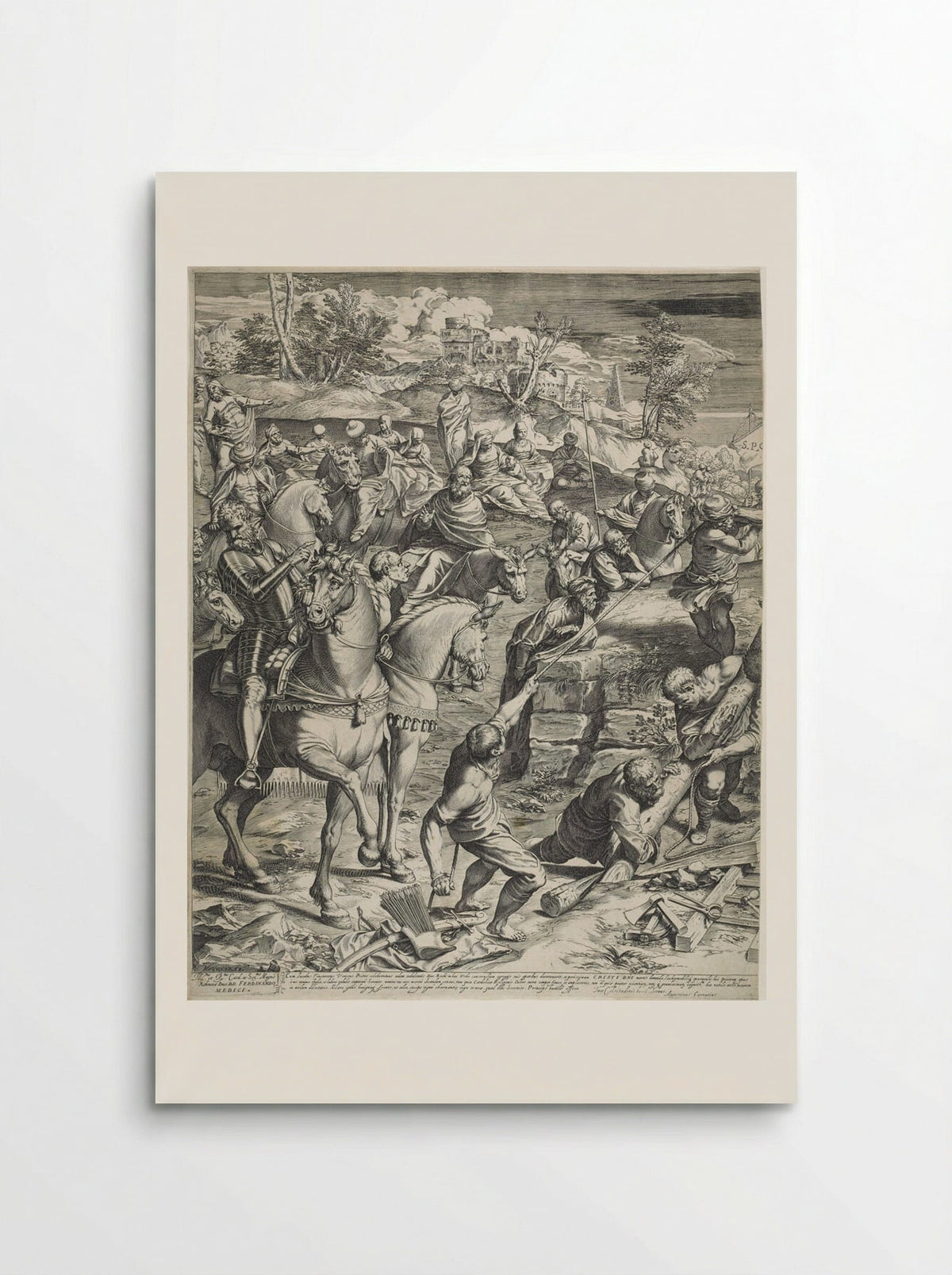 The Great Crucifixion (left panel) - Agostino Carracci - Poster