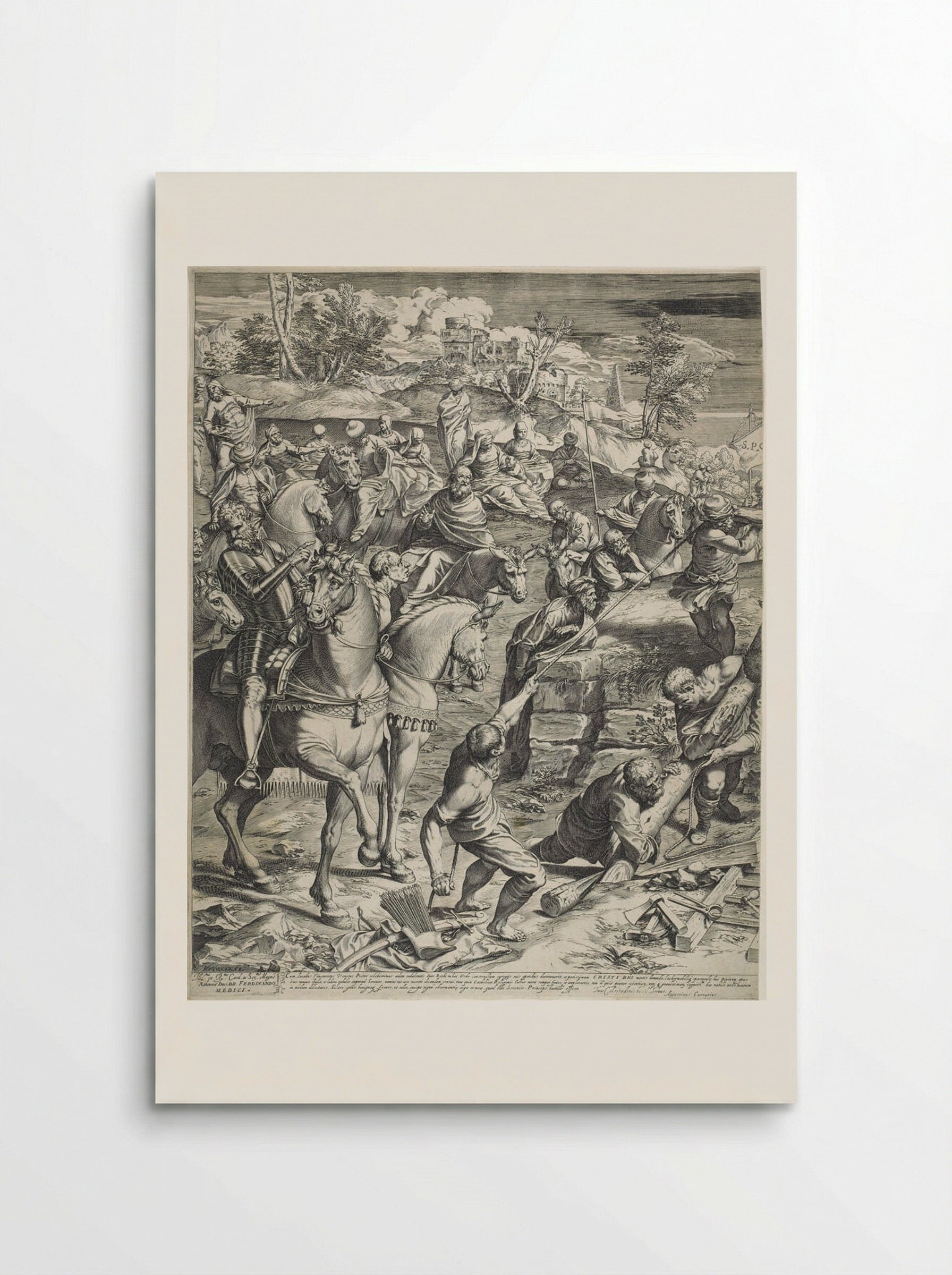 The Great Crucifixion (left panel) - Agostino Carracci - Poster