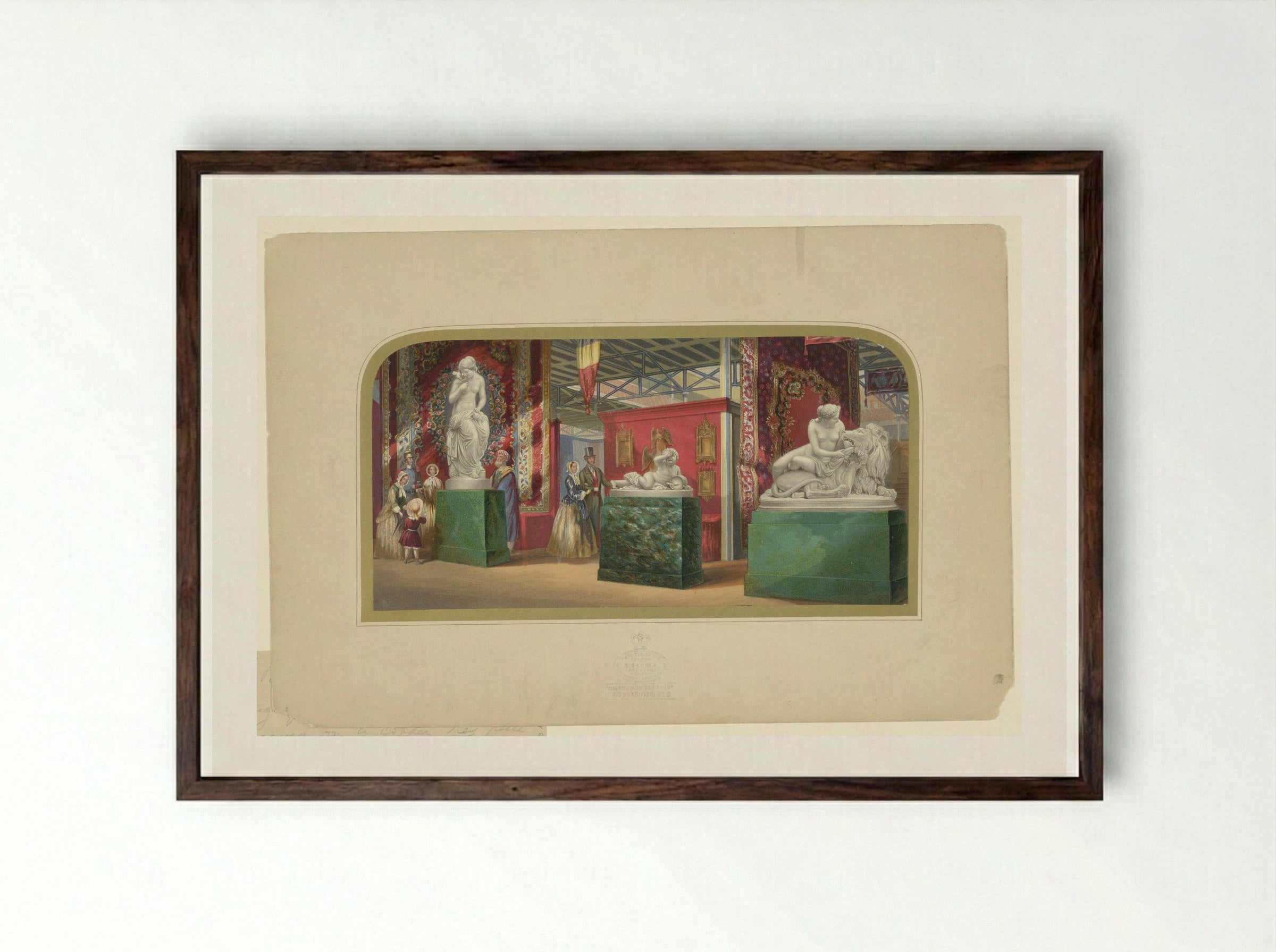 The Great Exhibition (Interior) - George Baxter - Framed Print Dark Wood