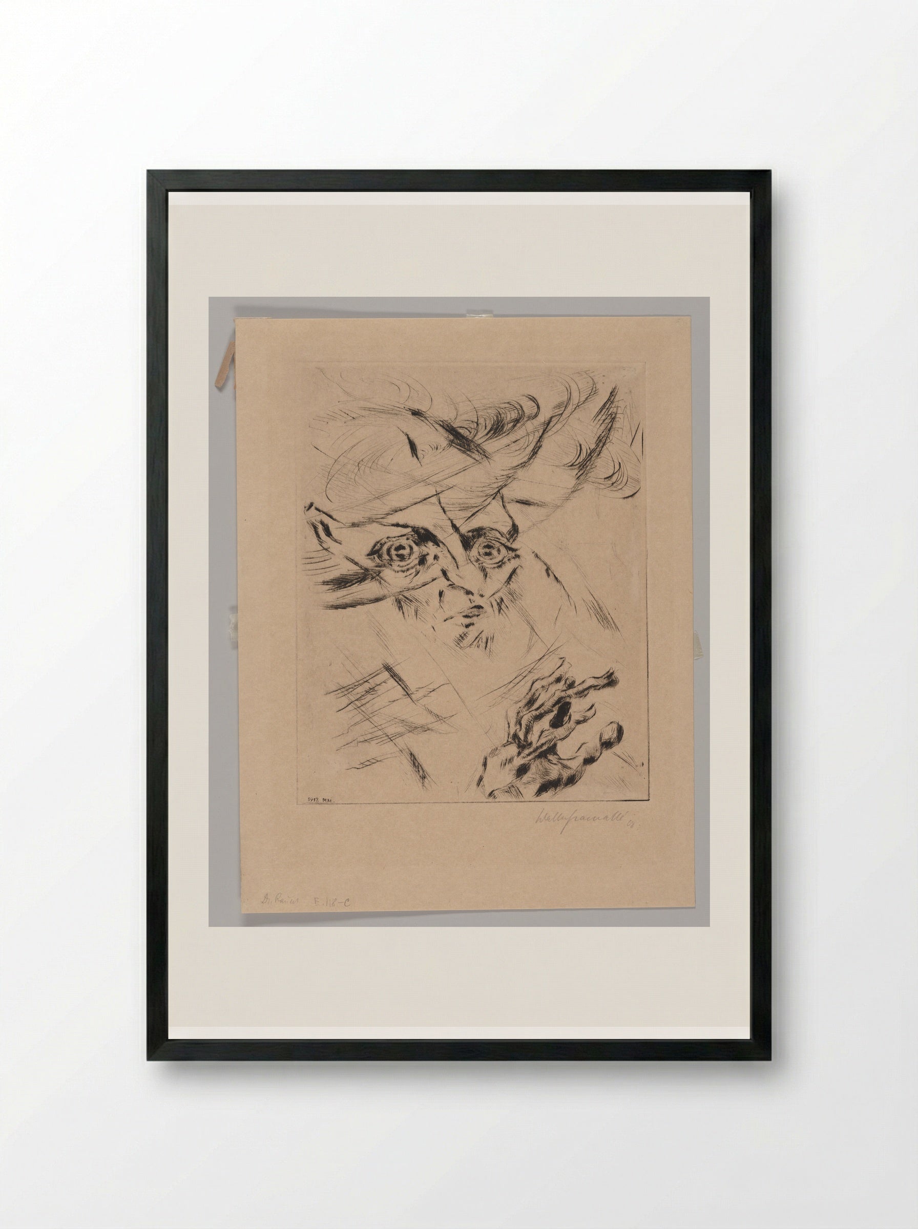 The Great Fear - Walter Gramatté - Framed Print Black