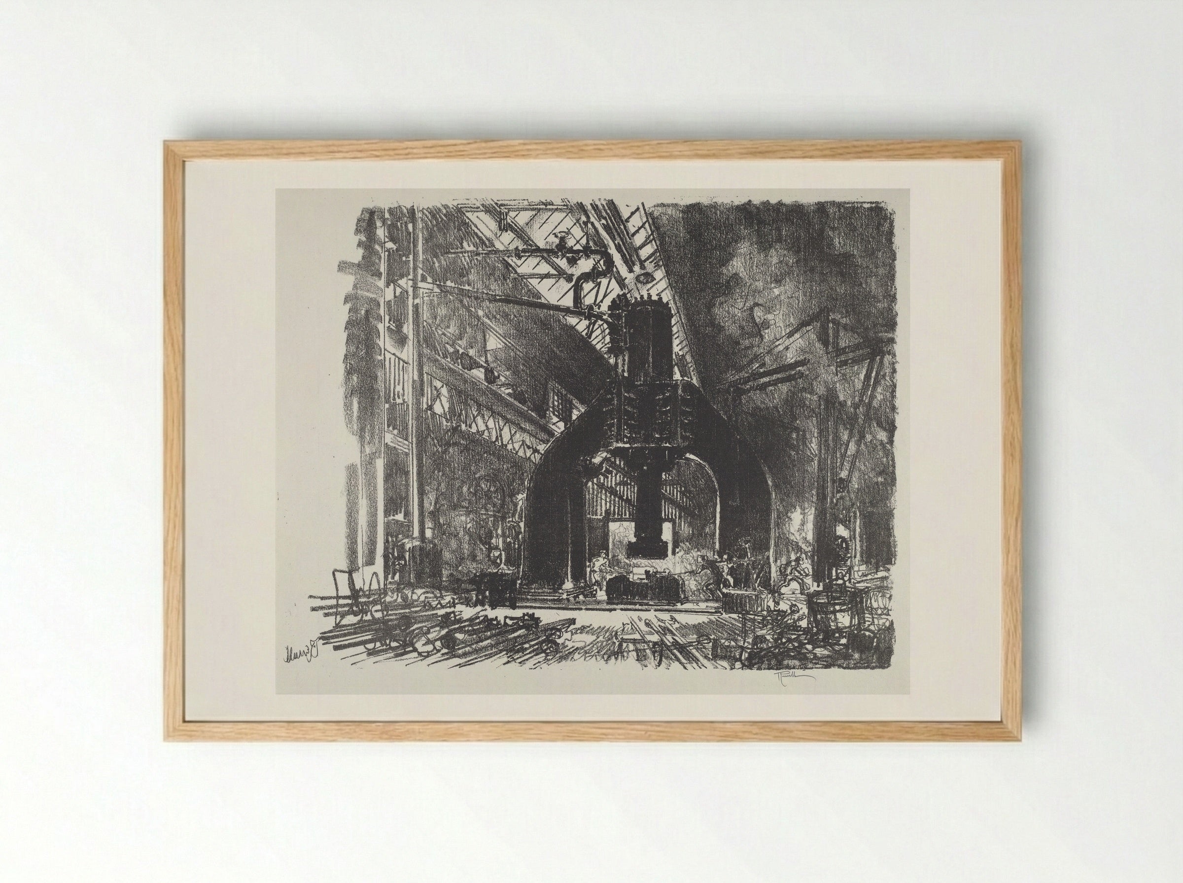 The Great Hammer - Joseph Pennell - Framed Print Wood