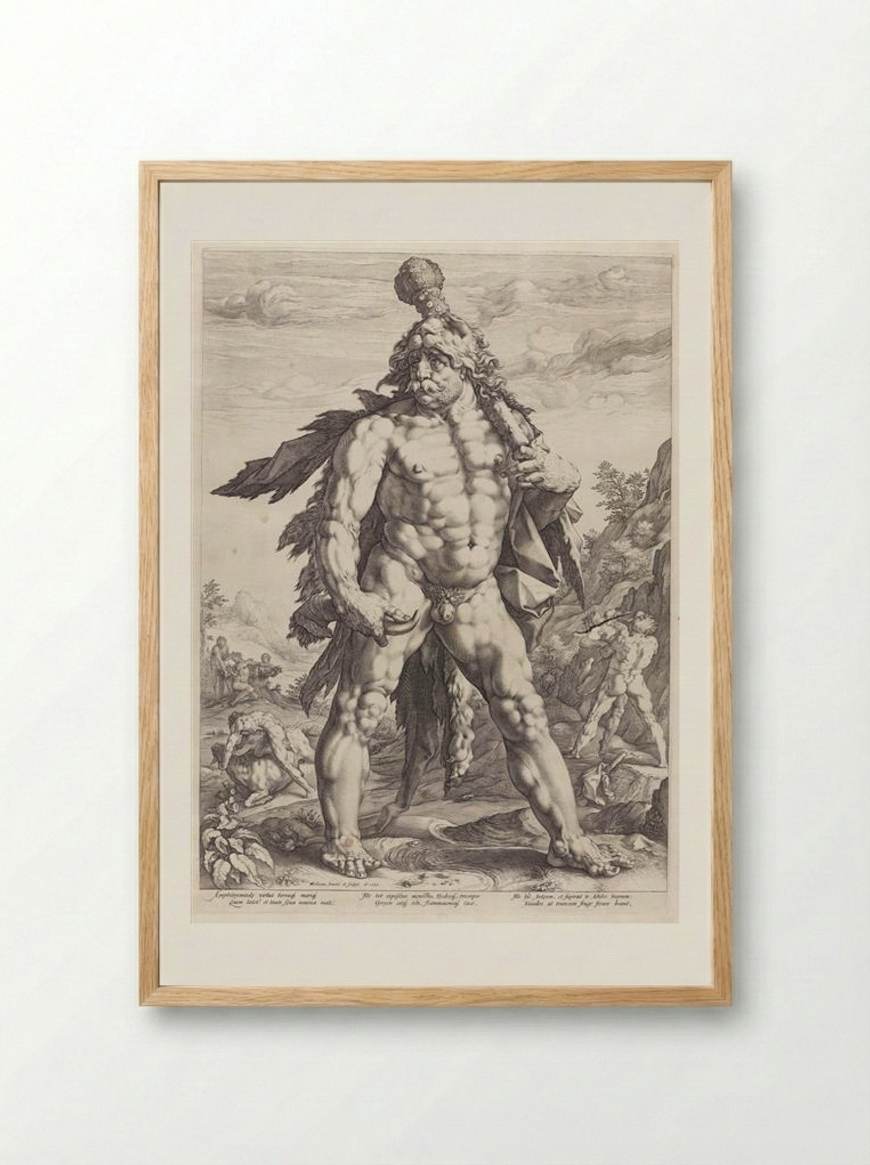 The Great Hercules - Hendrick Goltzius - Framed Print Wood