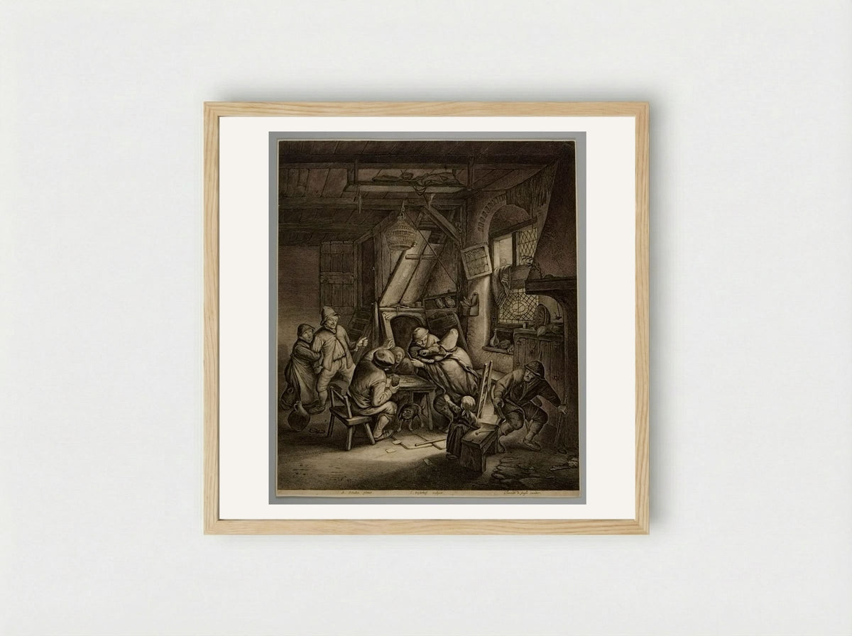 The Great Knife-Fight - Jonas Suyderhoef - Framed Print Wood