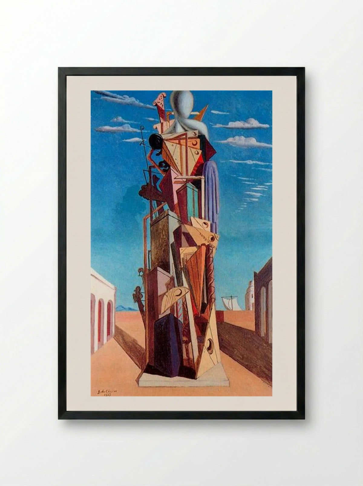 The Great Machine - Giorgio de Chirico - Framed Print Black