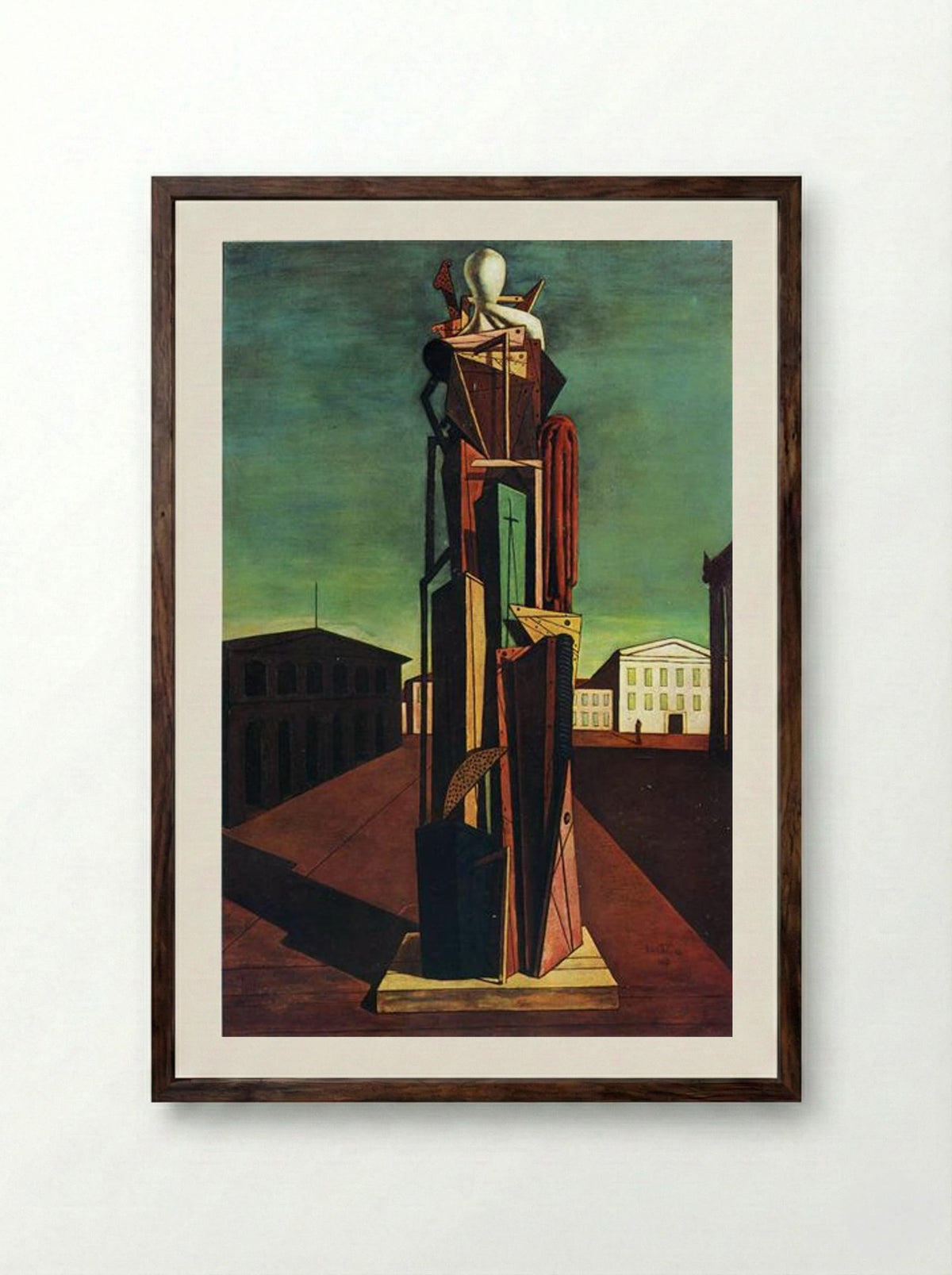 The Great Metaphysician - Giorgio de Chirico - Framed Print Dark Wood