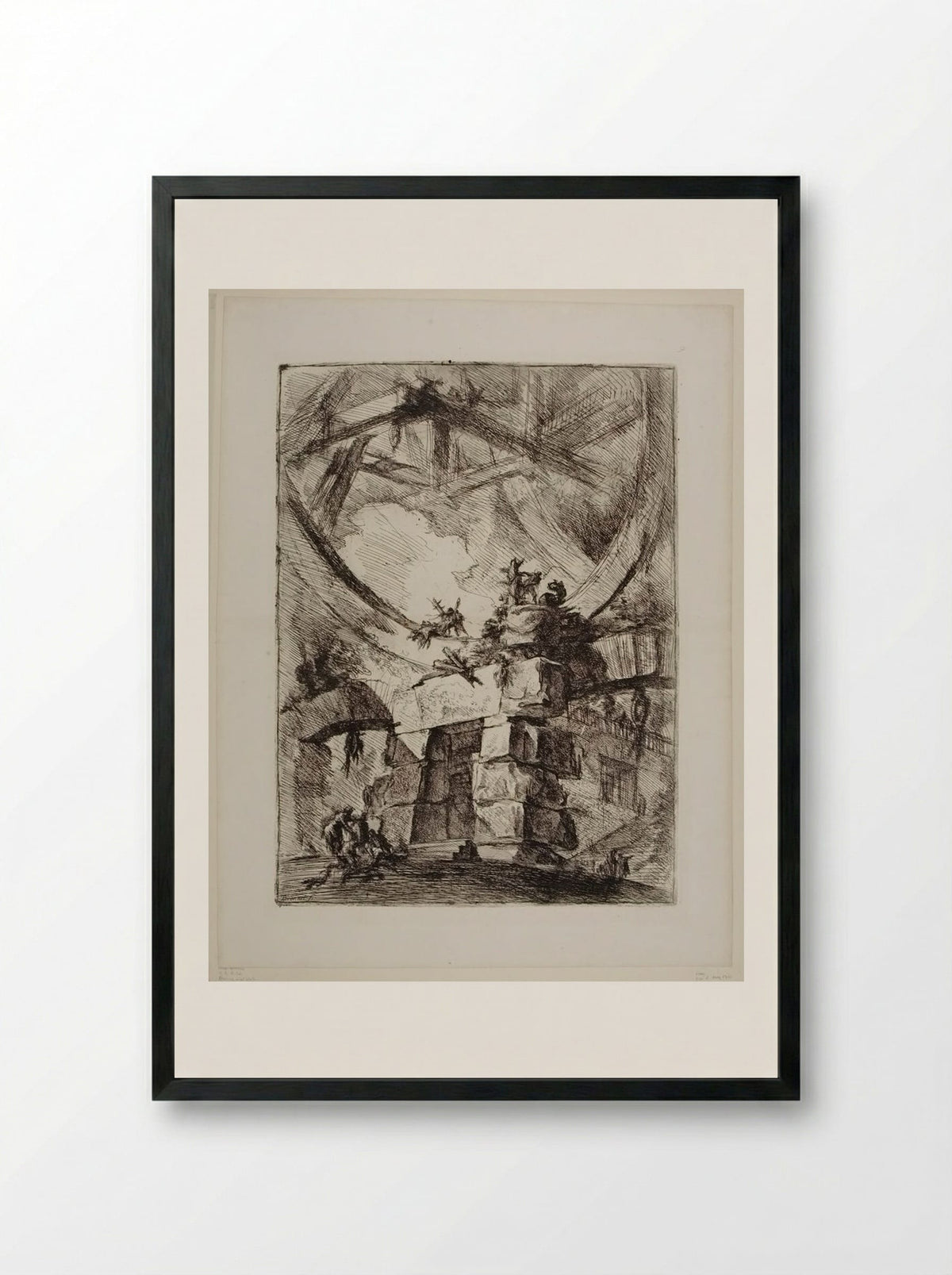 The Great Wheel - Giovanni Battista Piranesi - Framed Print Black