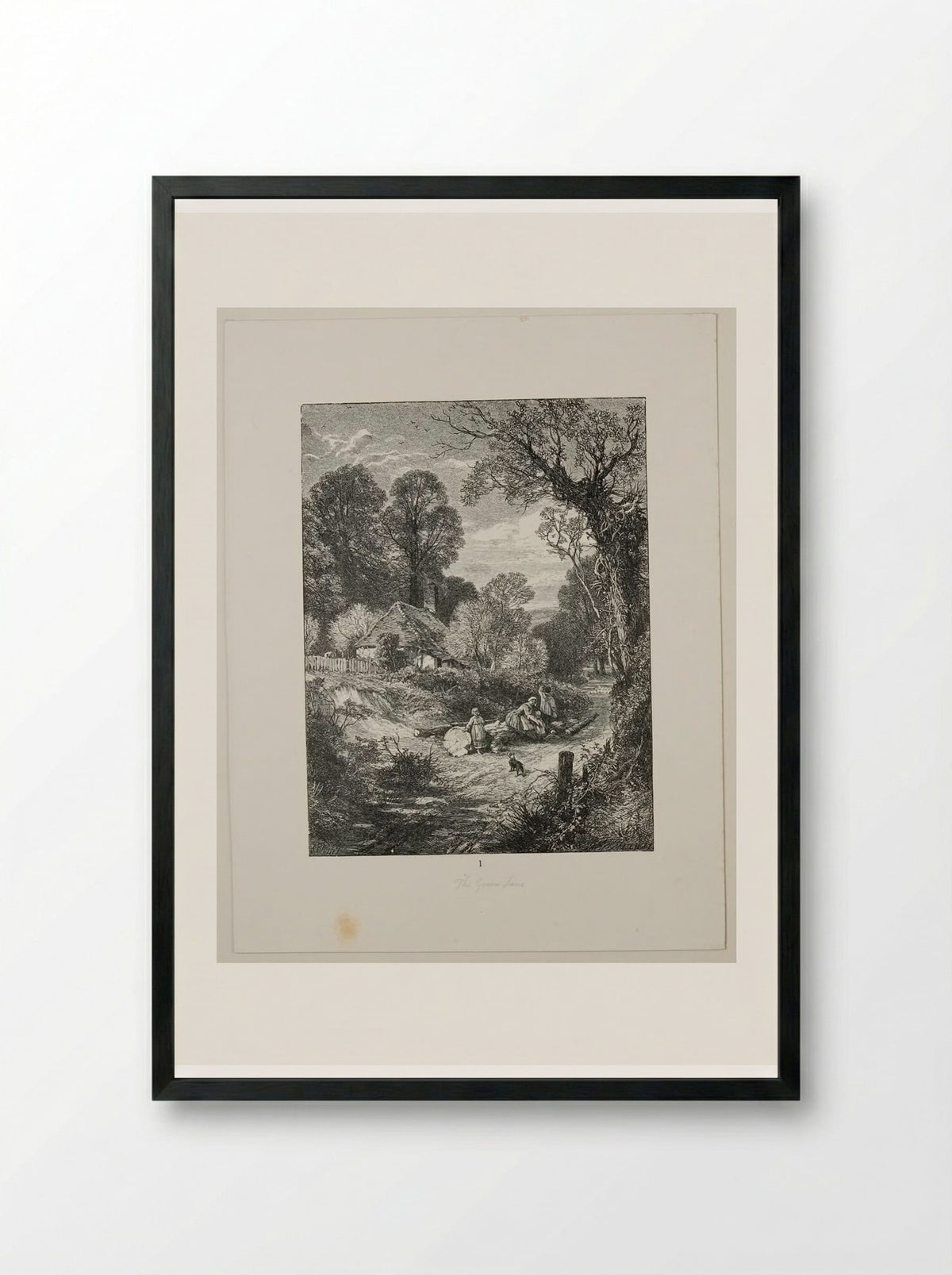 The Green Lane - Edward Dalziel - Framed Print Black