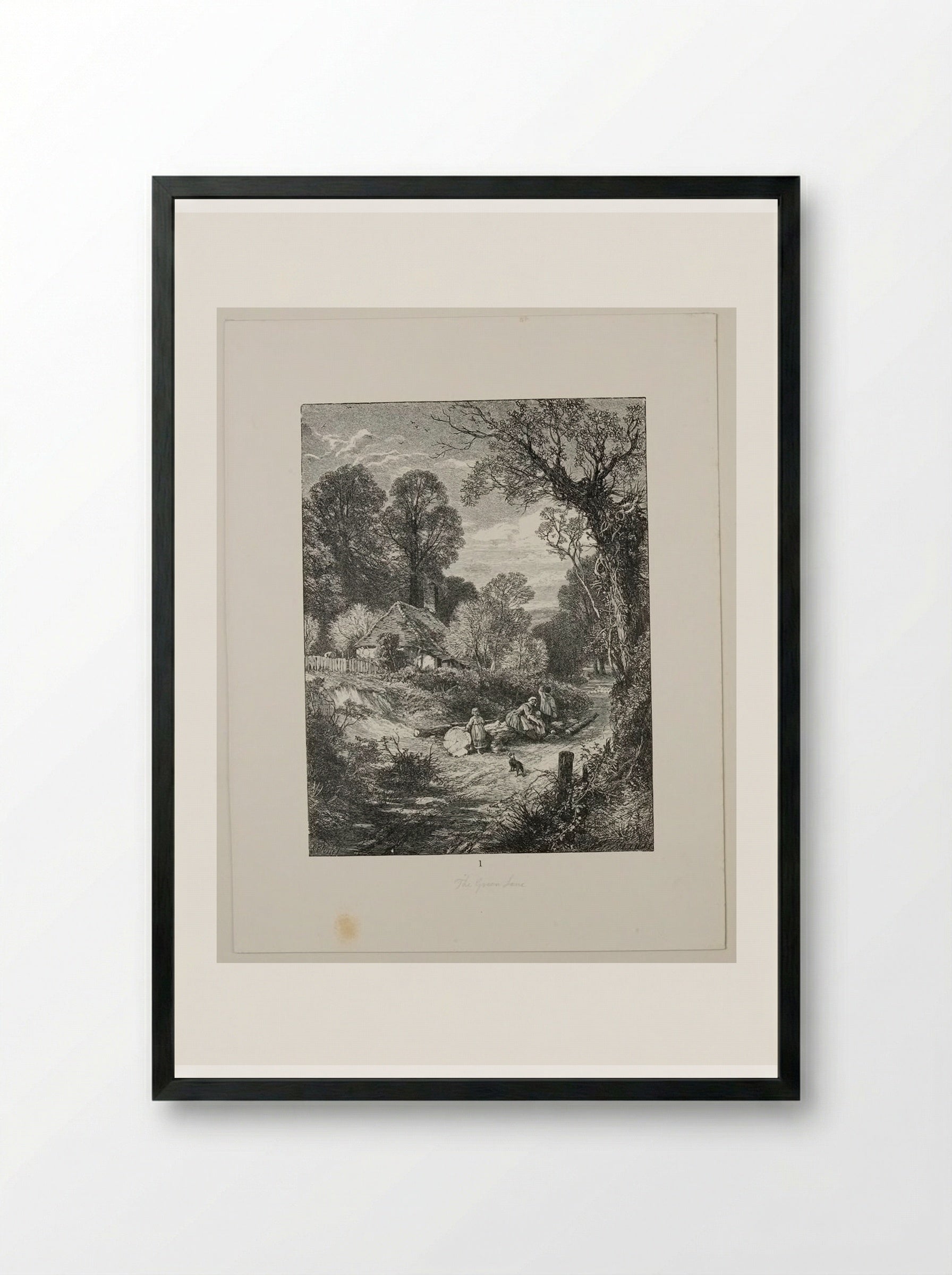 The Green Lane - Edward Dalziel - Framed Print Black