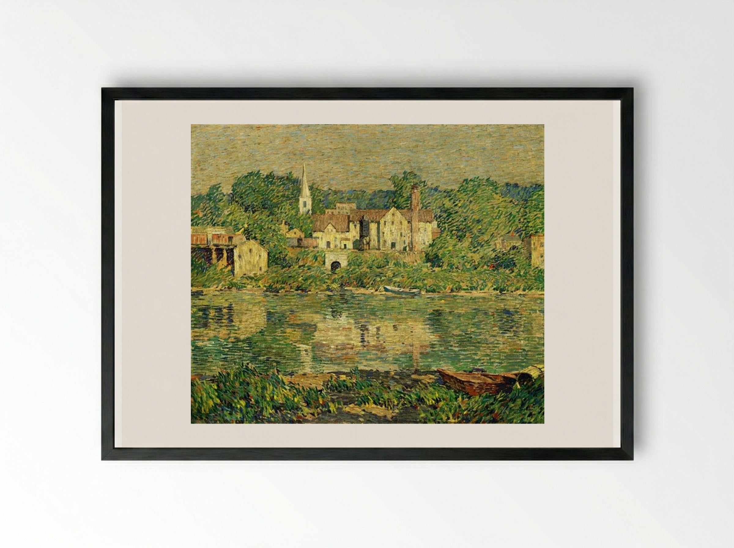 The Green River - Robert Spencer - Framed Print Black
