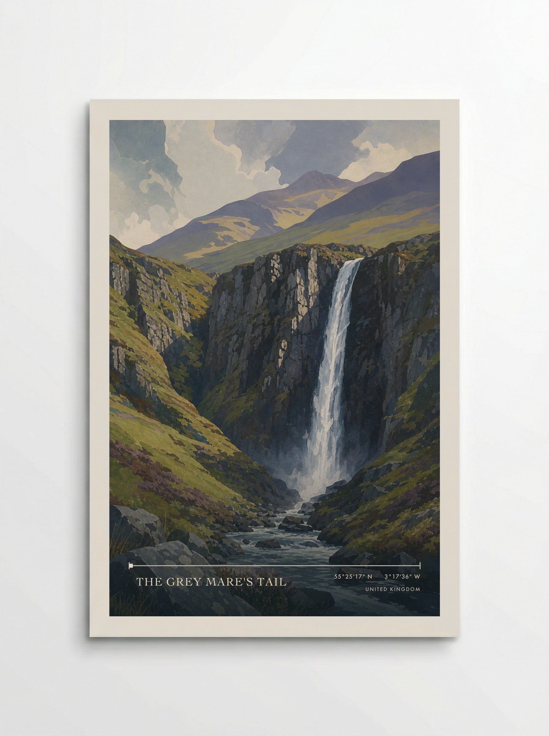 The Grey Mare's Tail United Kingdom Travel Poster - Poster