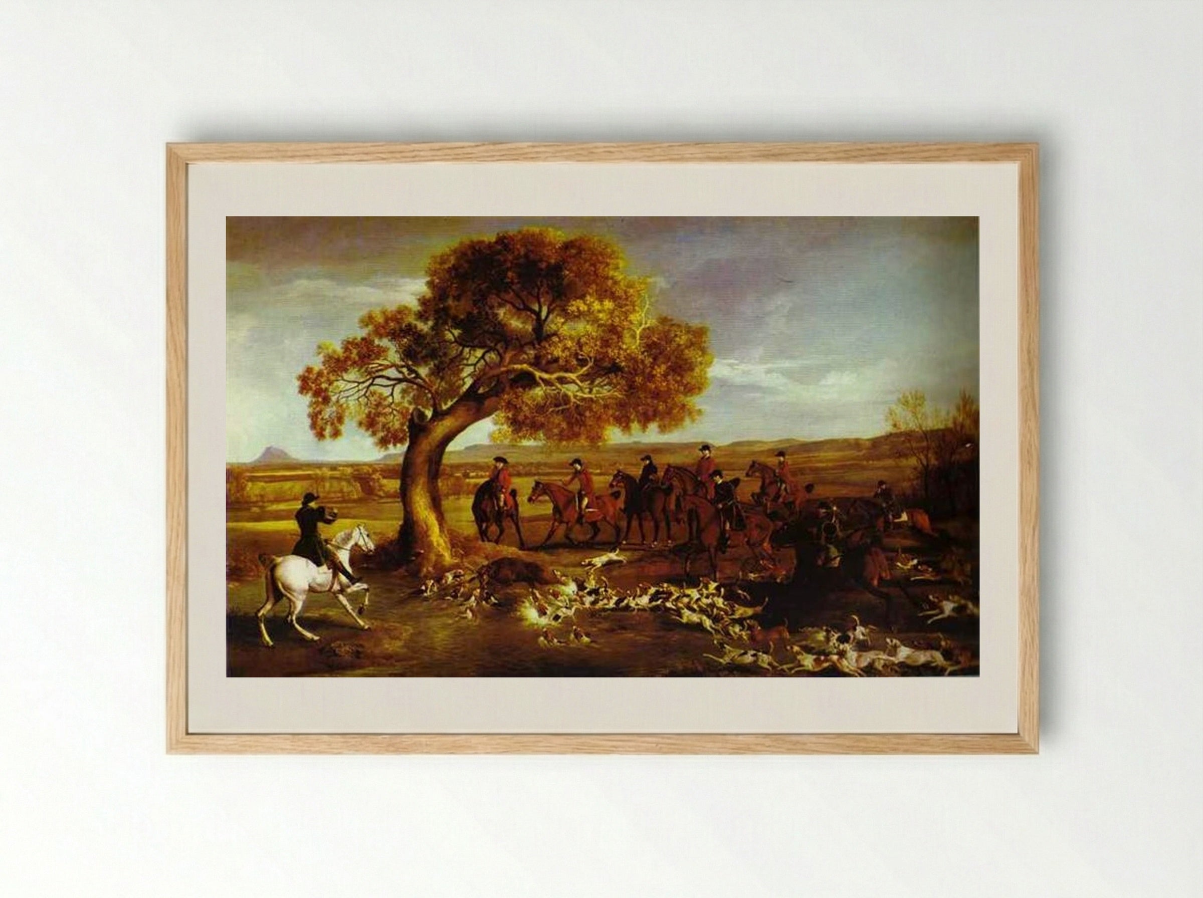 The Grosvenor Hunt - George Stubbs - Framed Print Wood