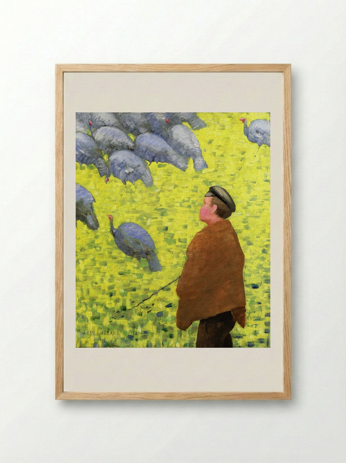 The Guardian of Turkeys - Charles Angrand - Framed Print Wood