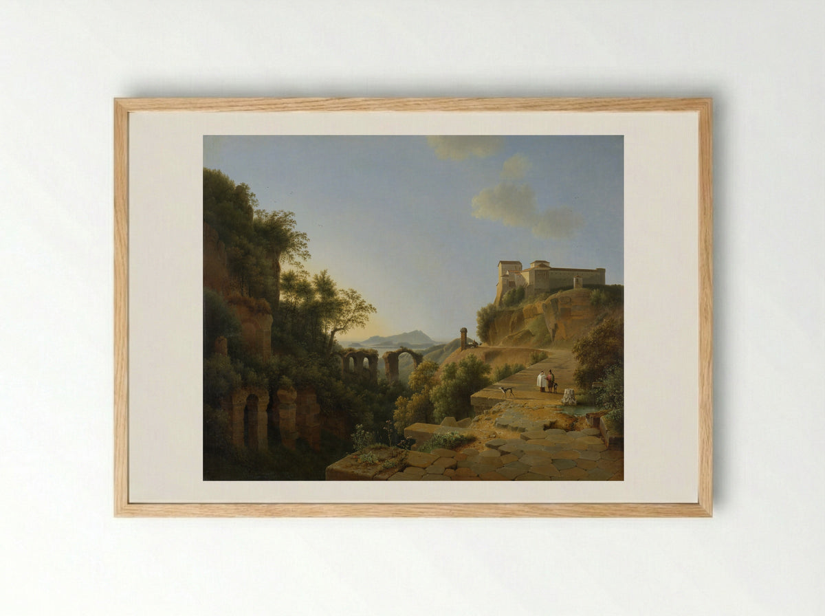 The Gulf of Naples with the Island of Ischia in the Distance - Josephus Augustus Knip - Framed Print Wood