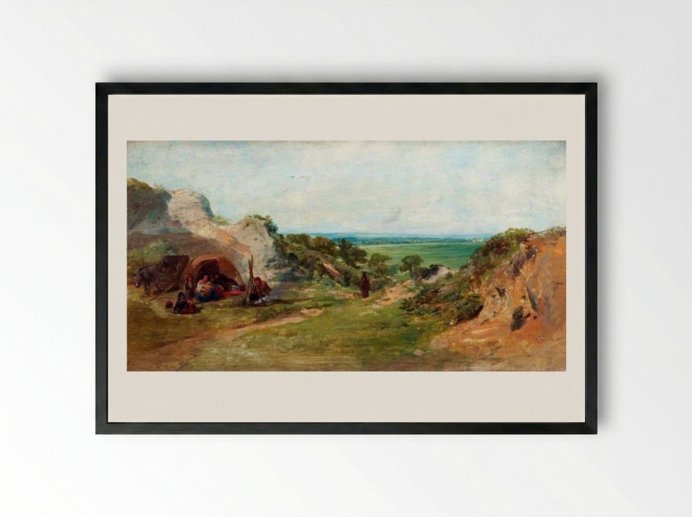 The Gypsy Camp - William Collins - Framed Print Black