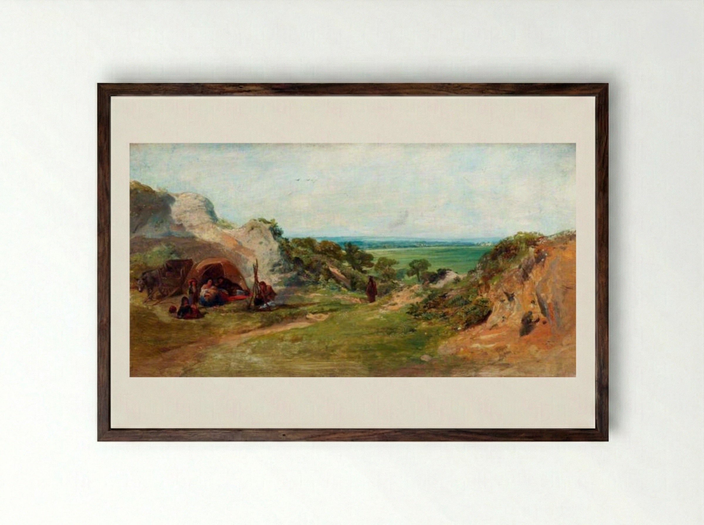 The Gypsy Camp - William Collins - Framed Print Dark Wood