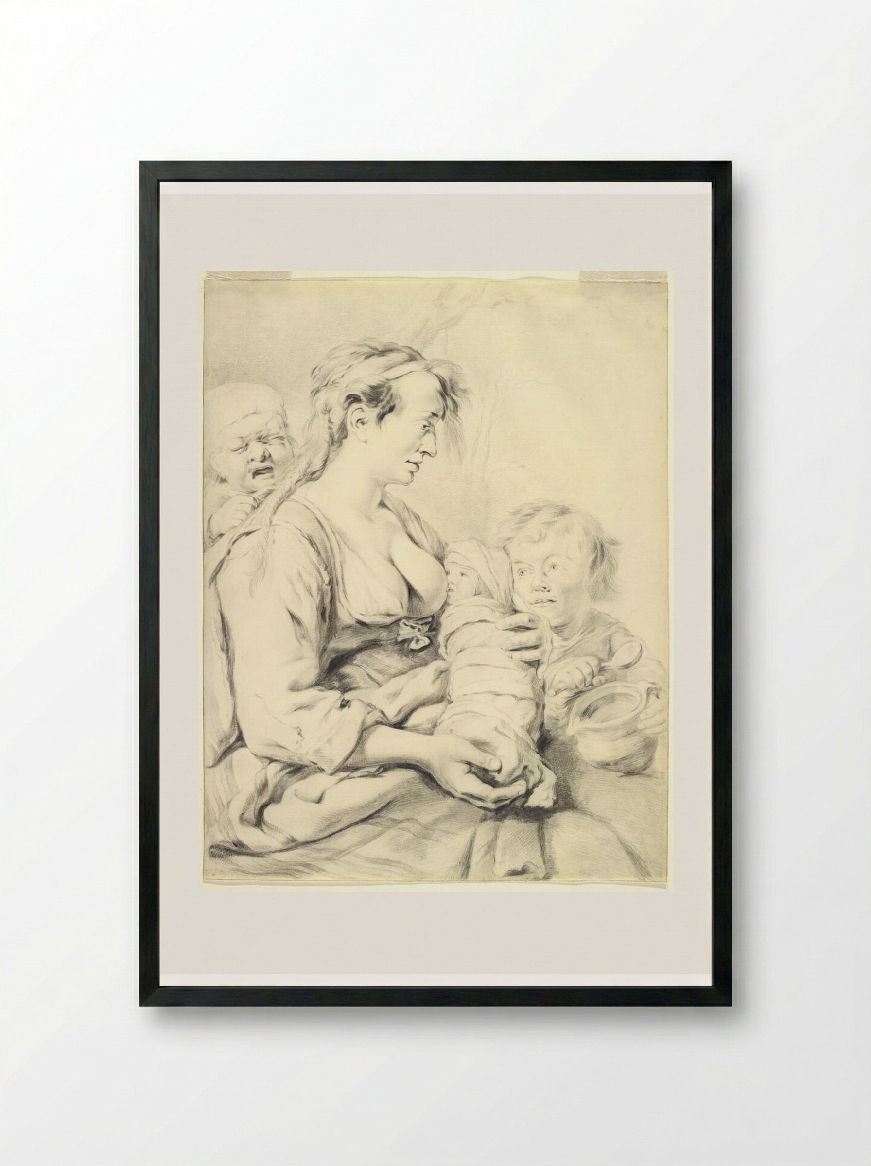The Gypsy - Cornelis Visscher - Framed Print Black