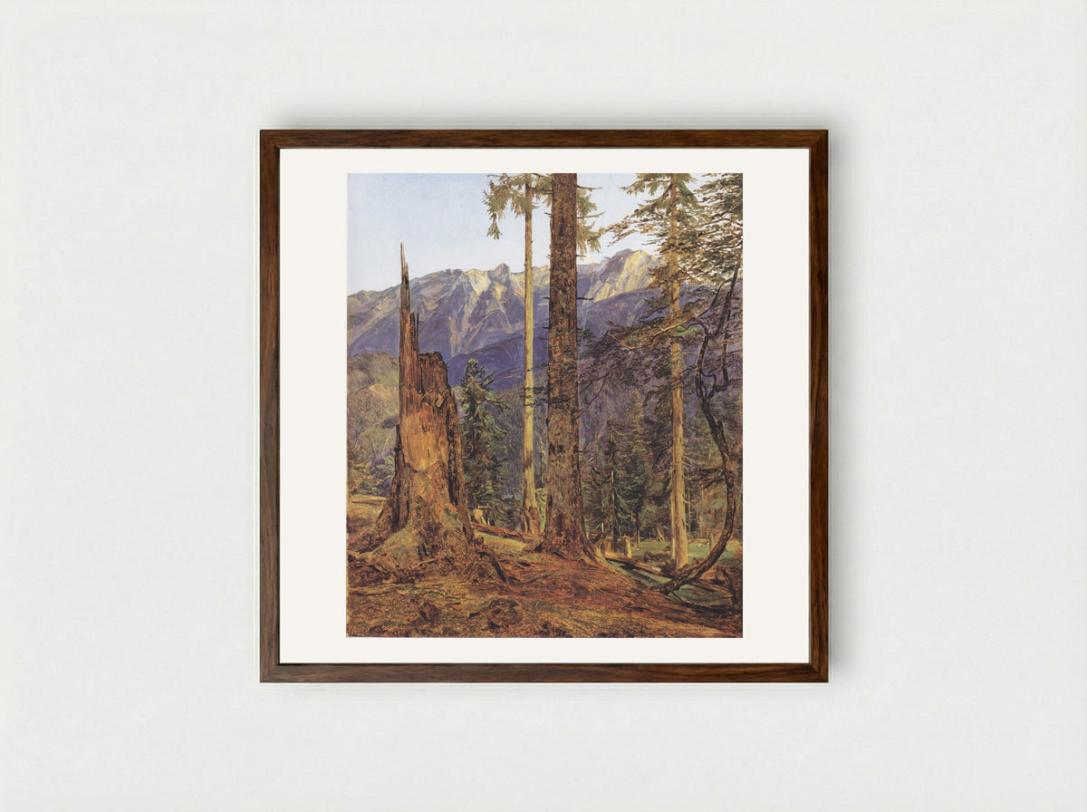 The Höllengebirge at Ischl - Ferdinand Georg Waldmüller - Framed Print Dark Wood