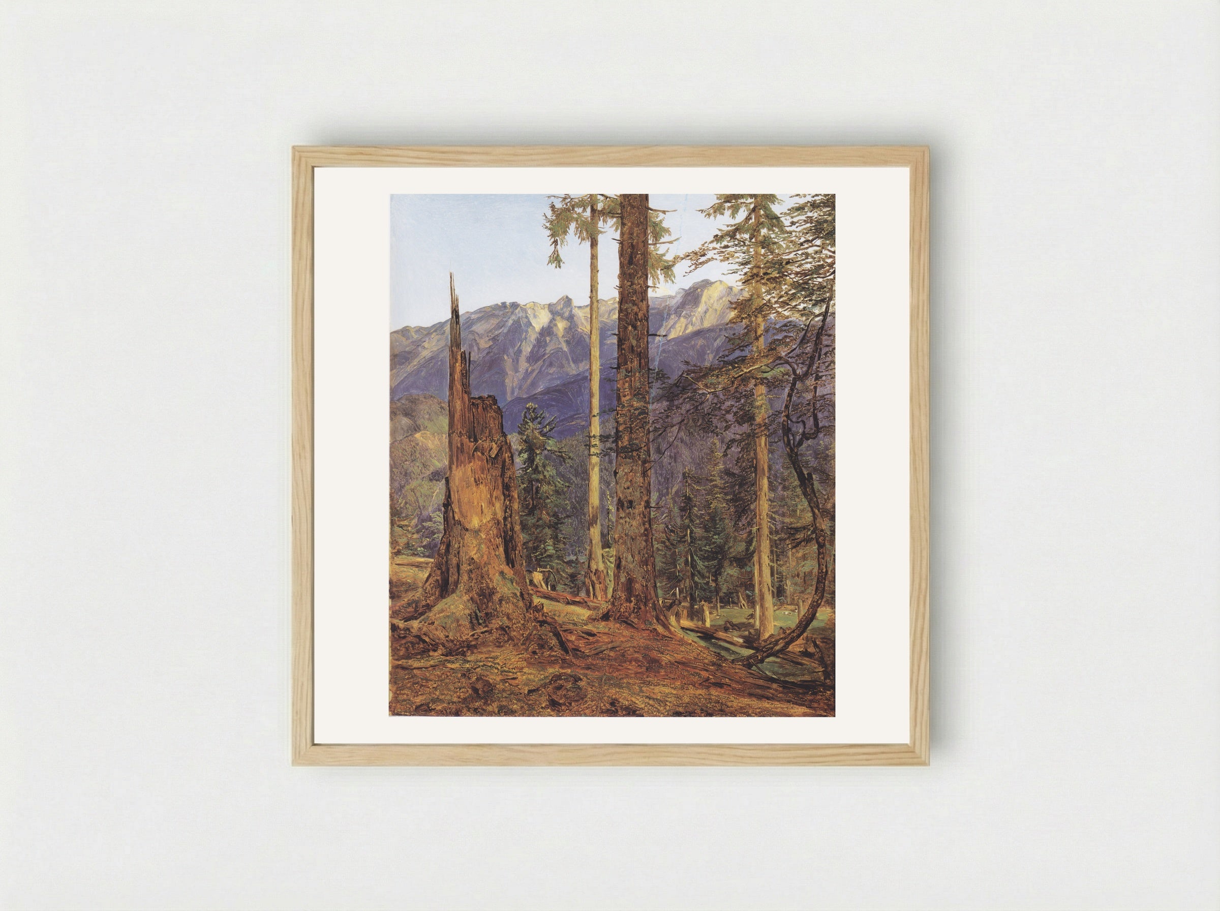 The Höllengebirge at Ischl - Ferdinand Georg Waldmüller - Framed Print Wood
