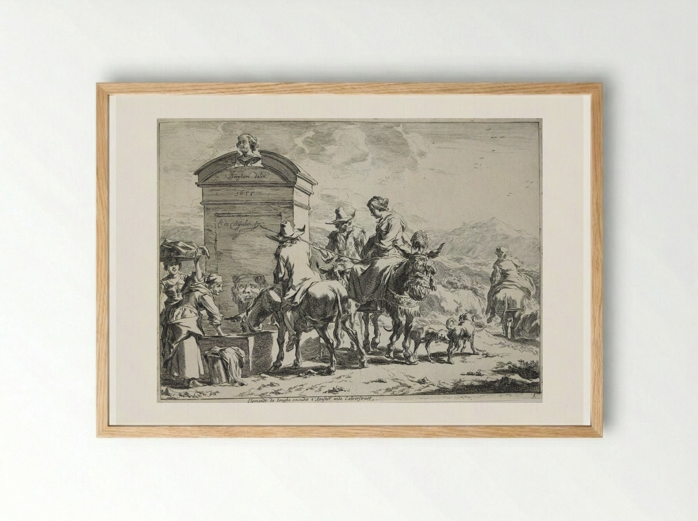 The Halting Place - Cornelis Visscher - Framed Print Wood