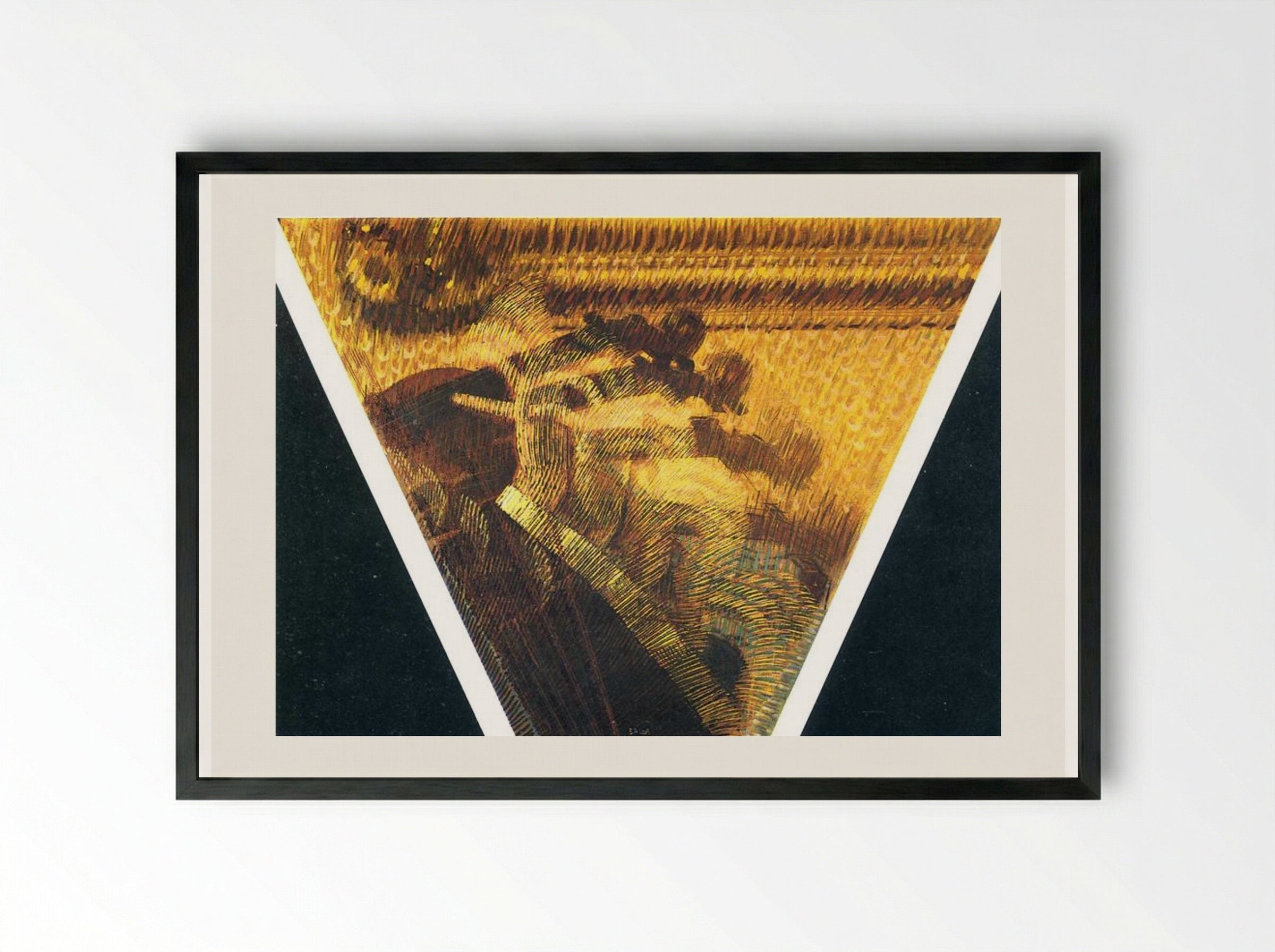 The Hand of the Violinist - Giacomo Balla - Framed Print Black