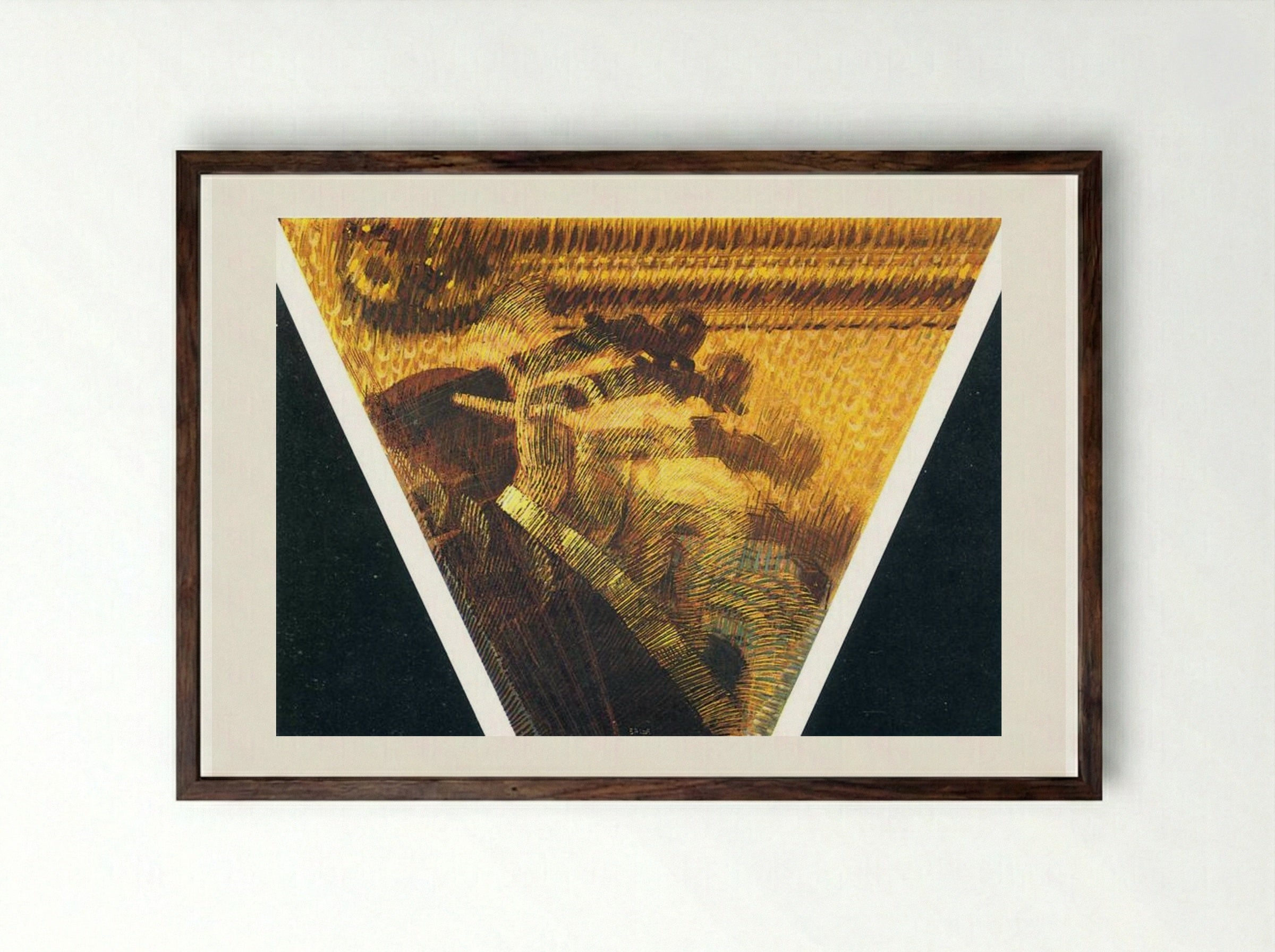 The Hand of the Violinist - Giacomo Balla - Framed Print Dark Wood