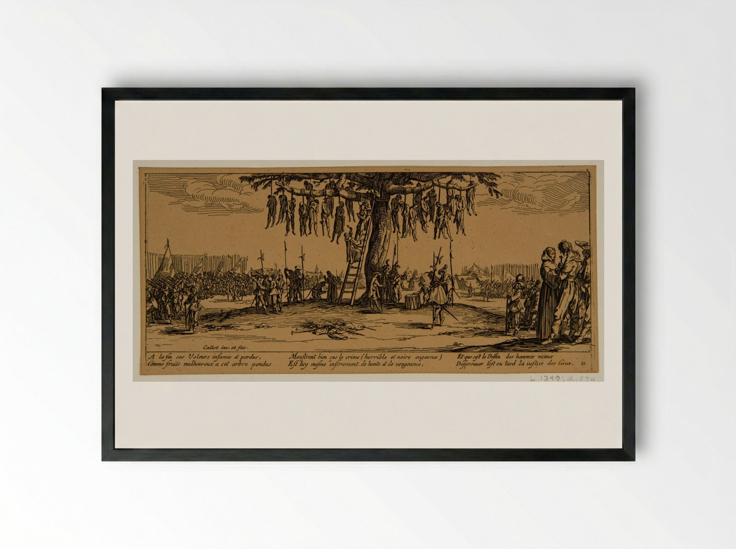 The Hanging - Jacques Callot - Framed Print Black