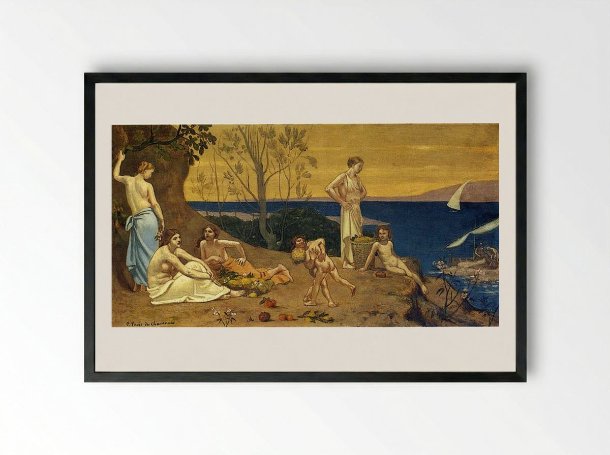 The Happy Land - Pierre Puvis de Chavannes - Framed Print Black