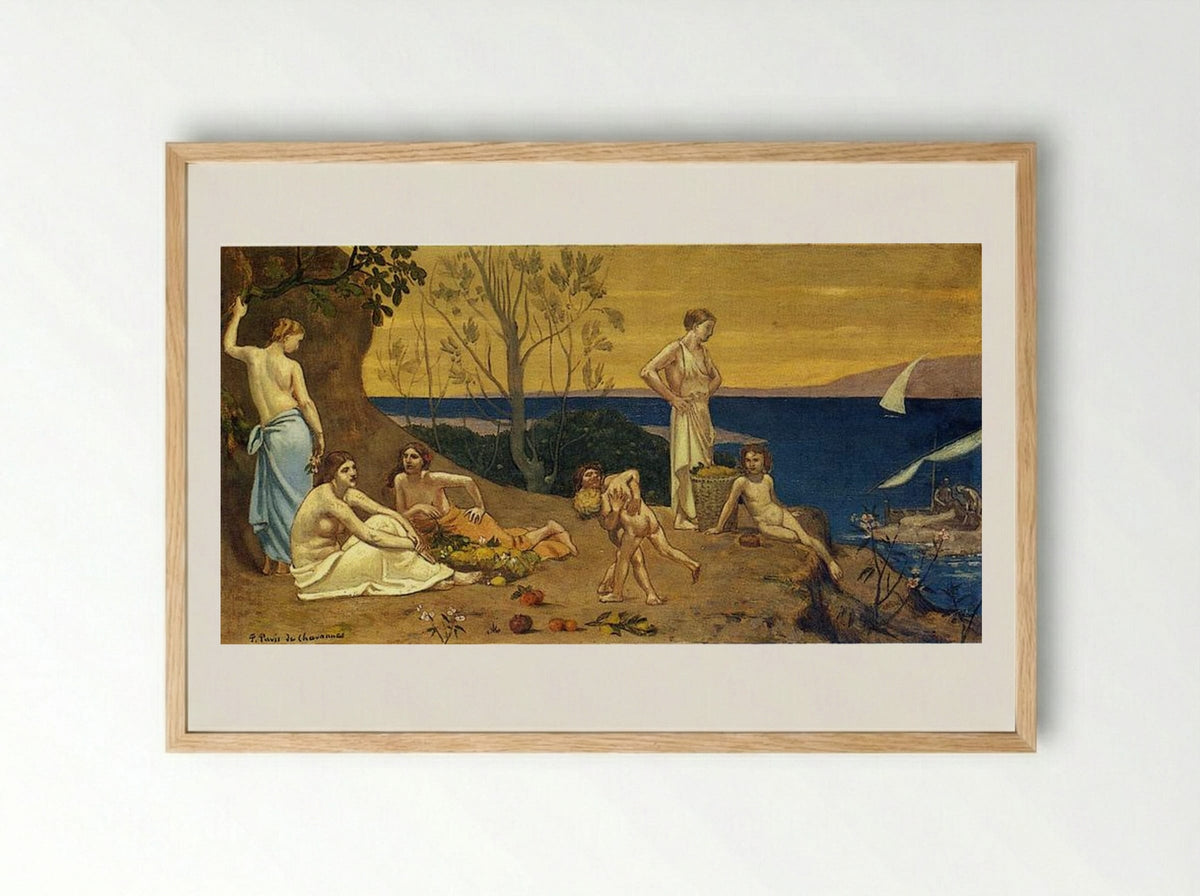 The Happy Land - Pierre Puvis de Chavannes - Framed Print Wood