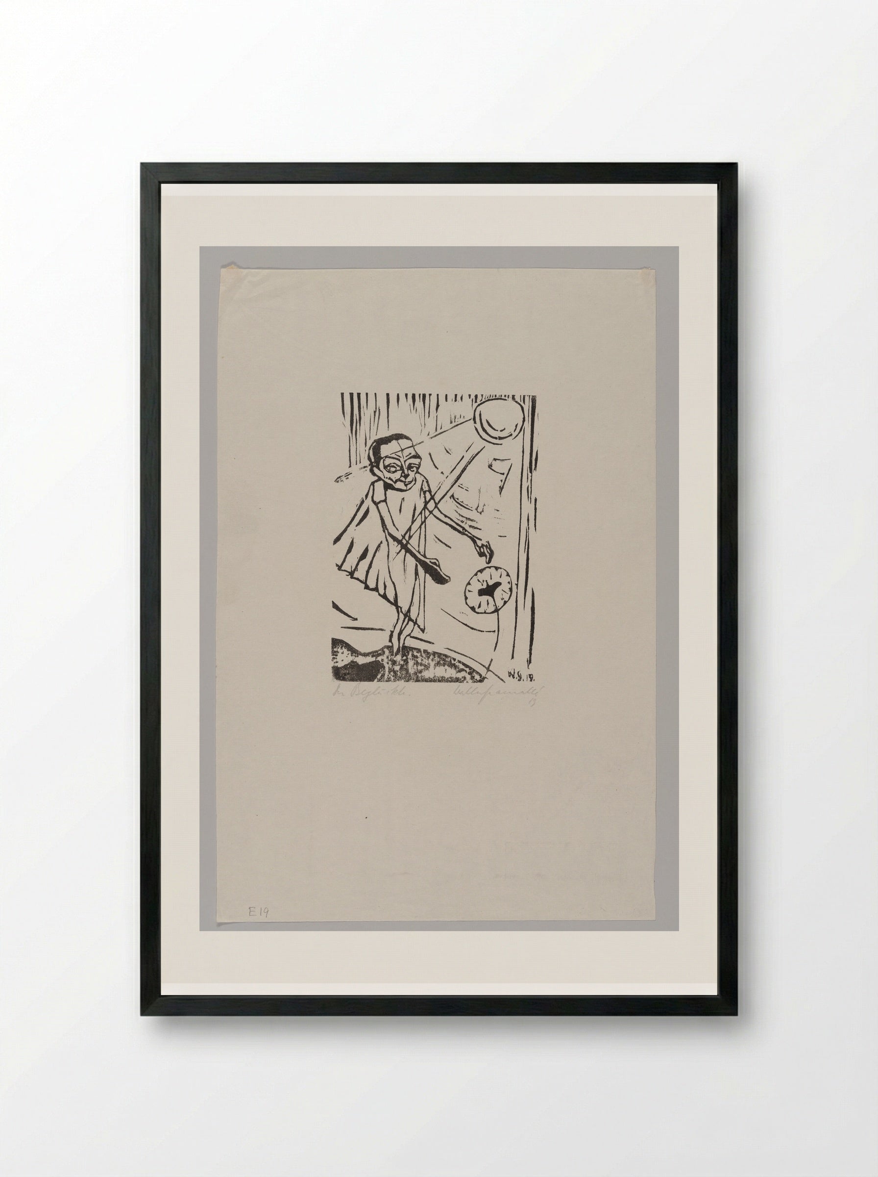 The Happy One - Walter Gramatté - Framed Print Black