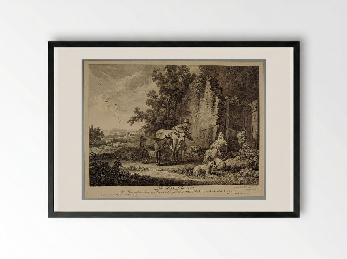 The Happy Peasant - François Vivares - Framed Print Black